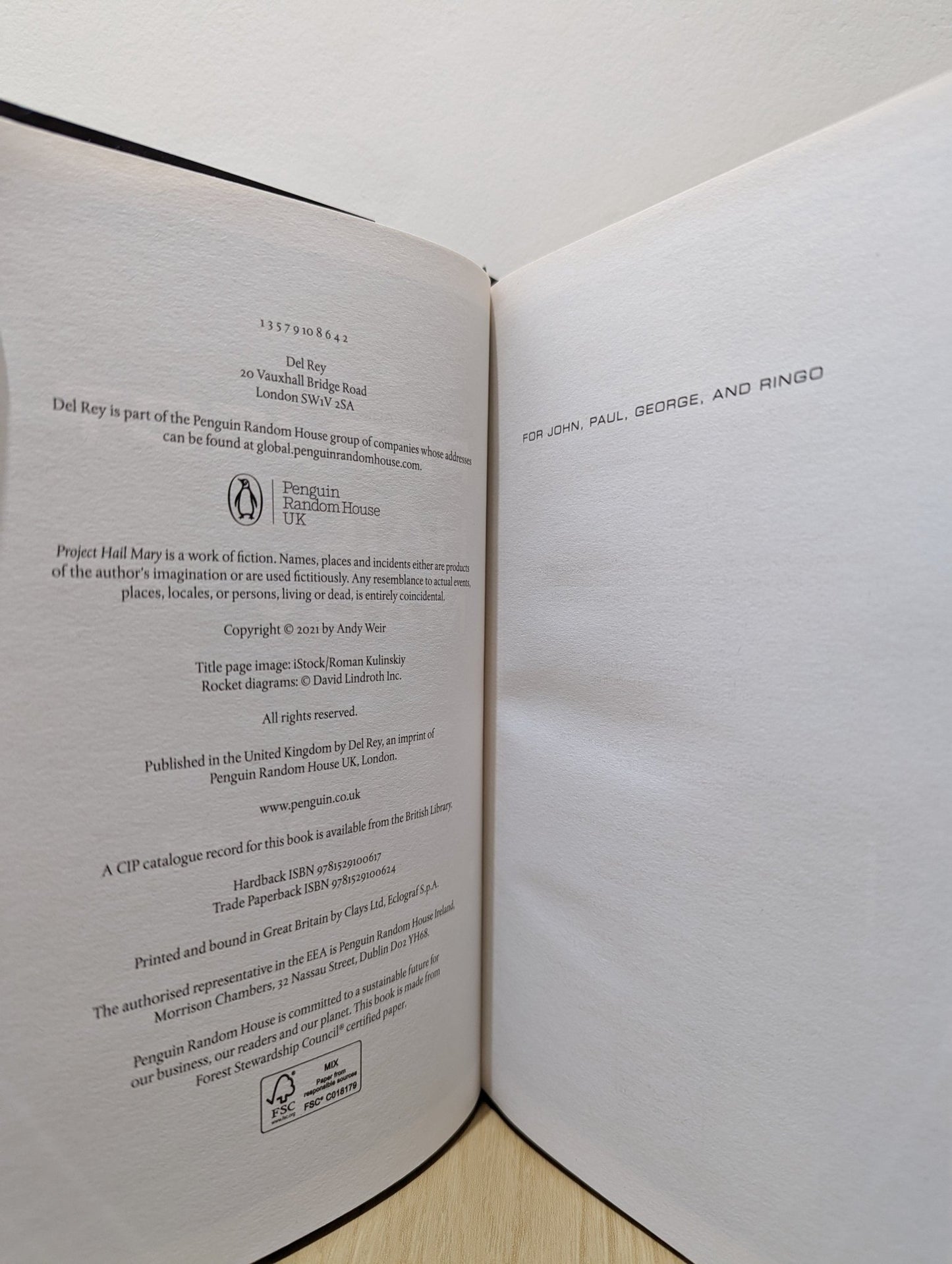 Project Hail Mary by Andy Weir (Signed First Edition) - Fialta Books