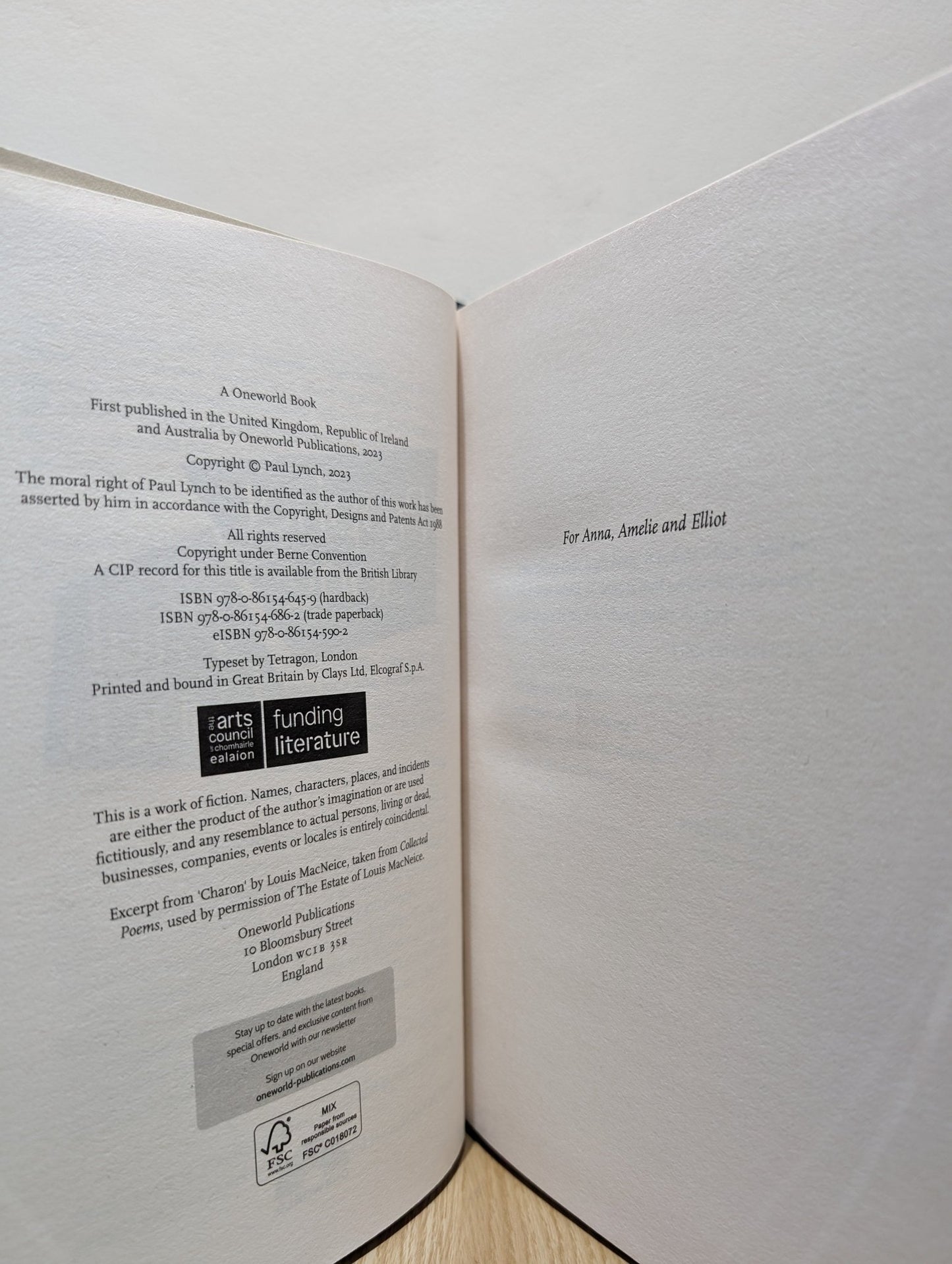 Prophet Song by Paul Lynch (First Edition) - Fialta Books