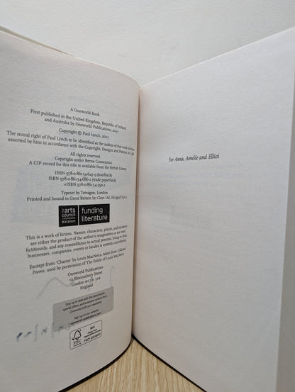 Prophet Song by Paul Lynch (Signed Dated First Edition) - Fialta Books