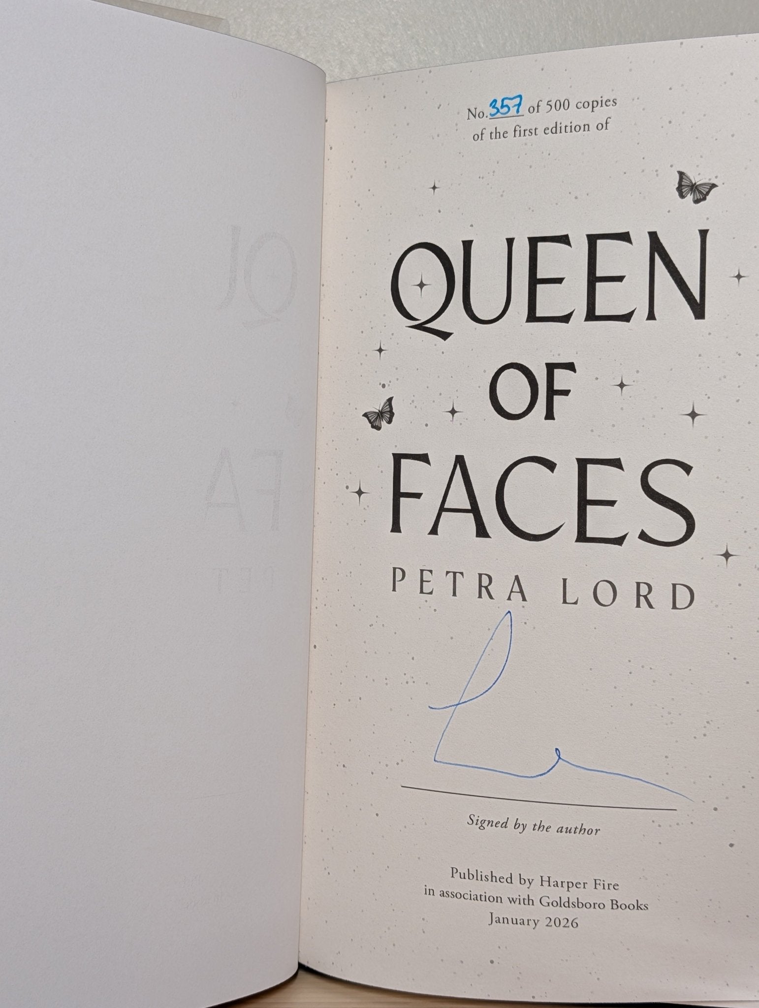 Queen of Faces by Petra Lord (Signed Numbered Edition with sprayed edges) - Fialta Books