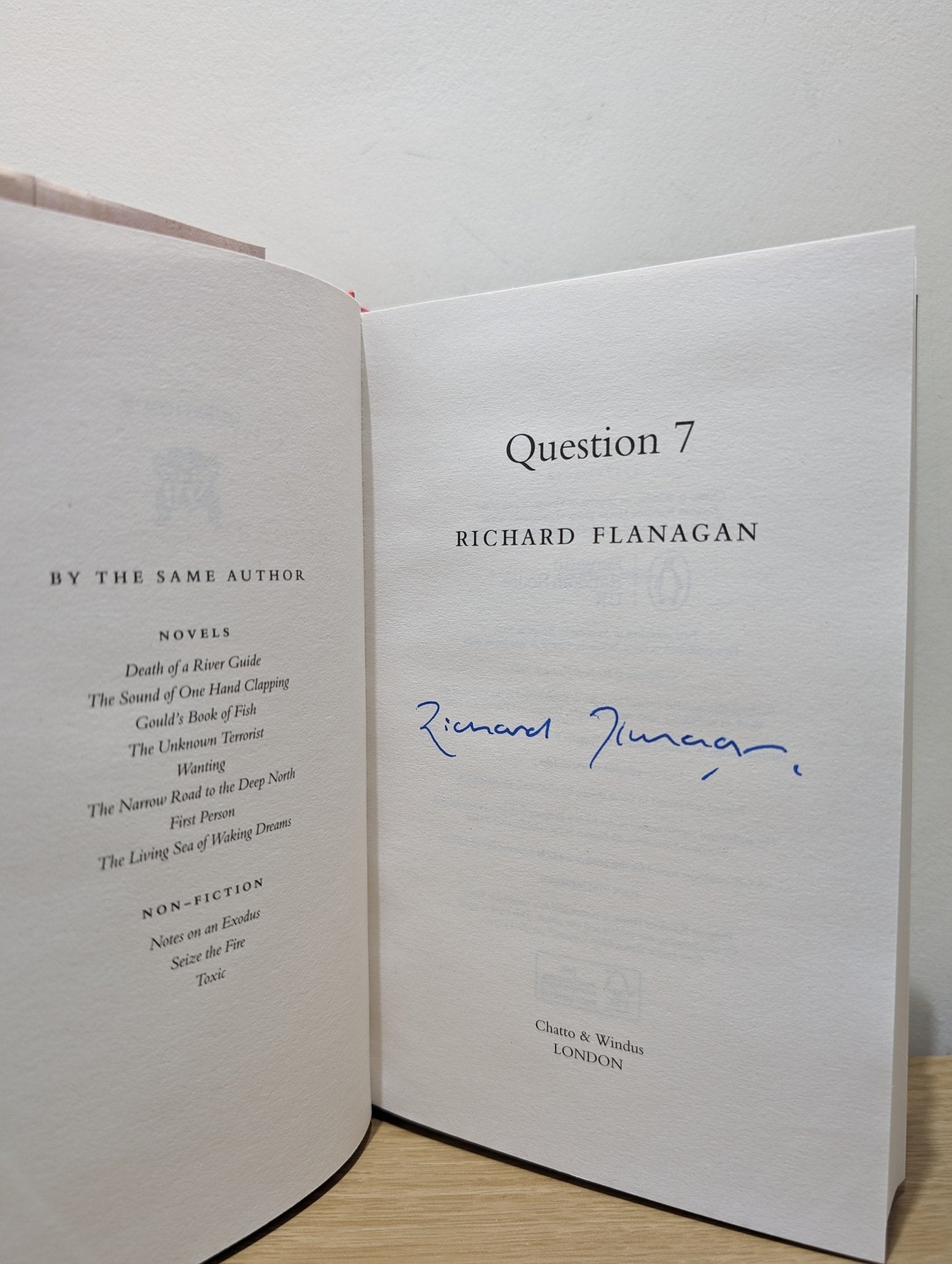 Question 7 by Richard Flanagan (Signed First Edition) - Fialta Books