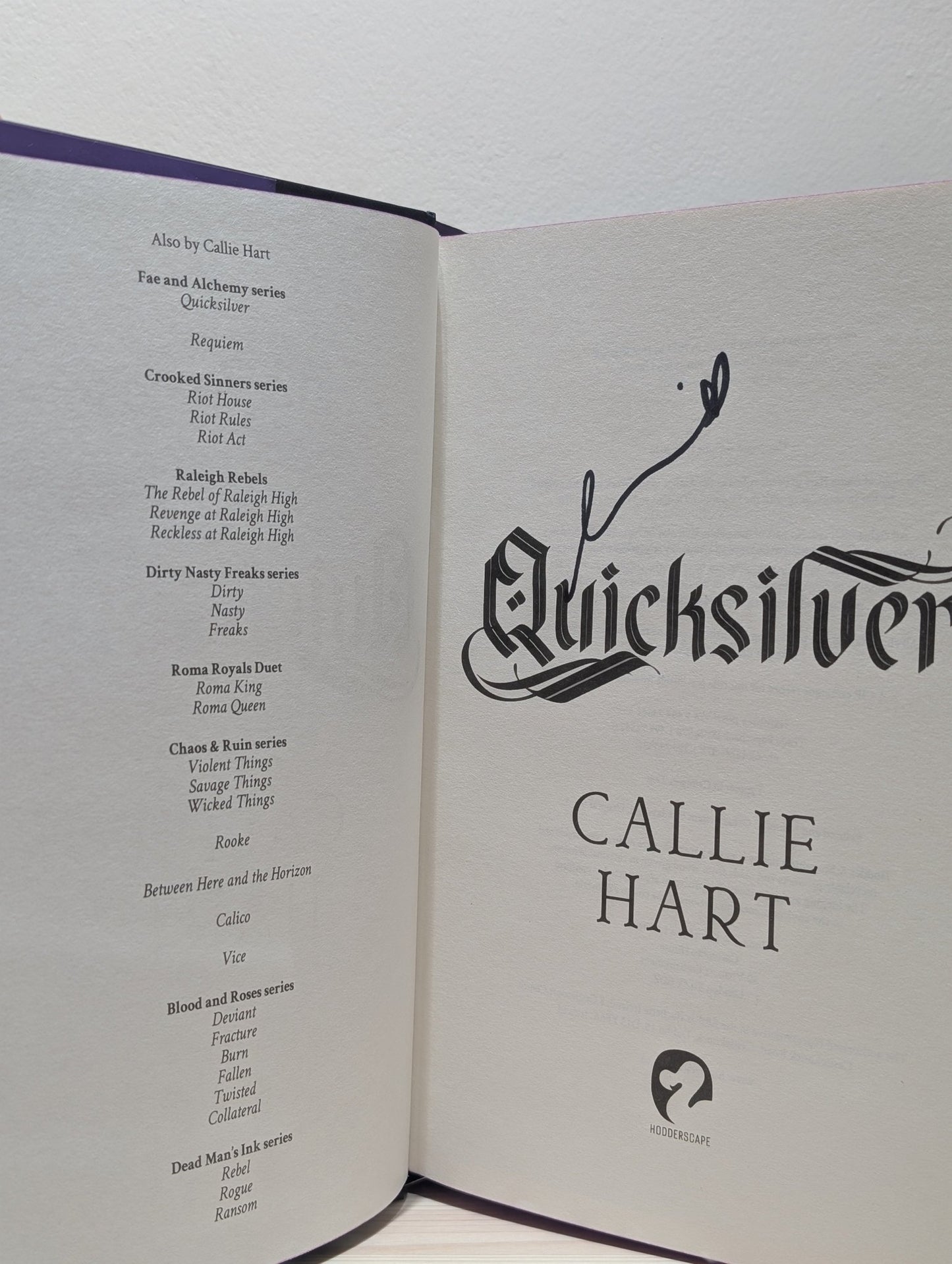 Quicksilver by Callie Hart (Signed First Edition with sprayed edges) - Fialta Books