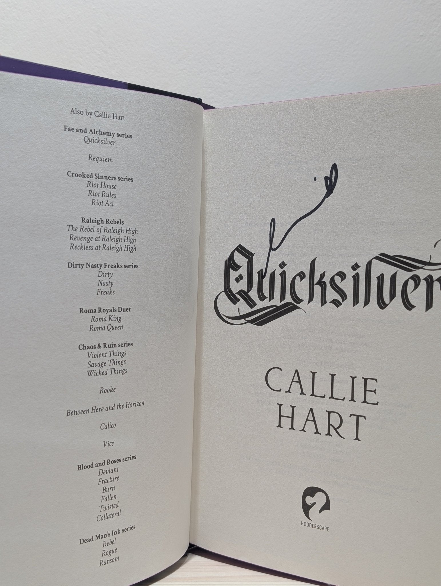 Quicksilver by Callie Hart (Signed First Edition with sprayed edges) - Fialta Books