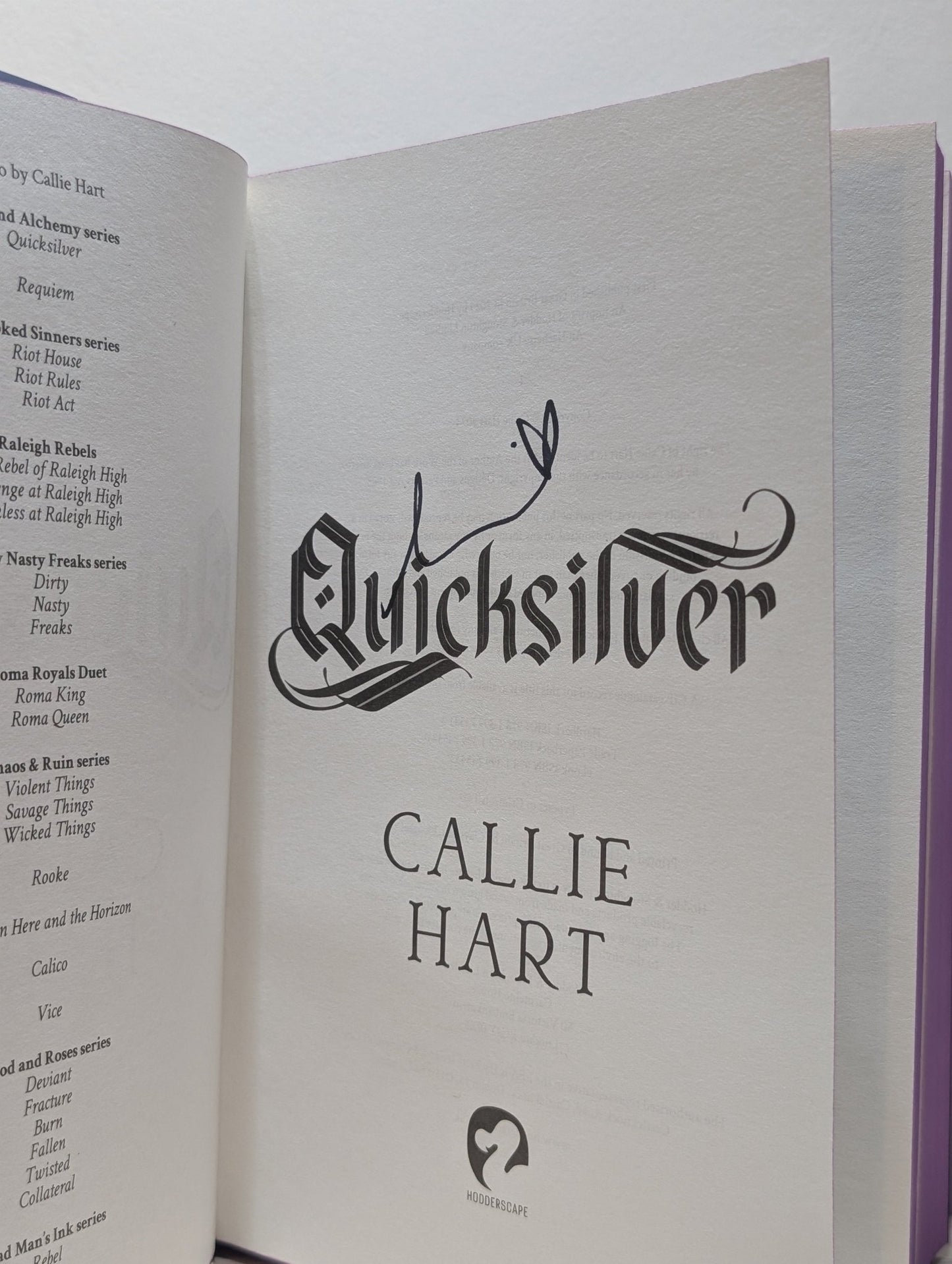 Quicksilver by Callie Hart (Signed First Edition with sprayed edges and reversible jacket) - Fialta Books