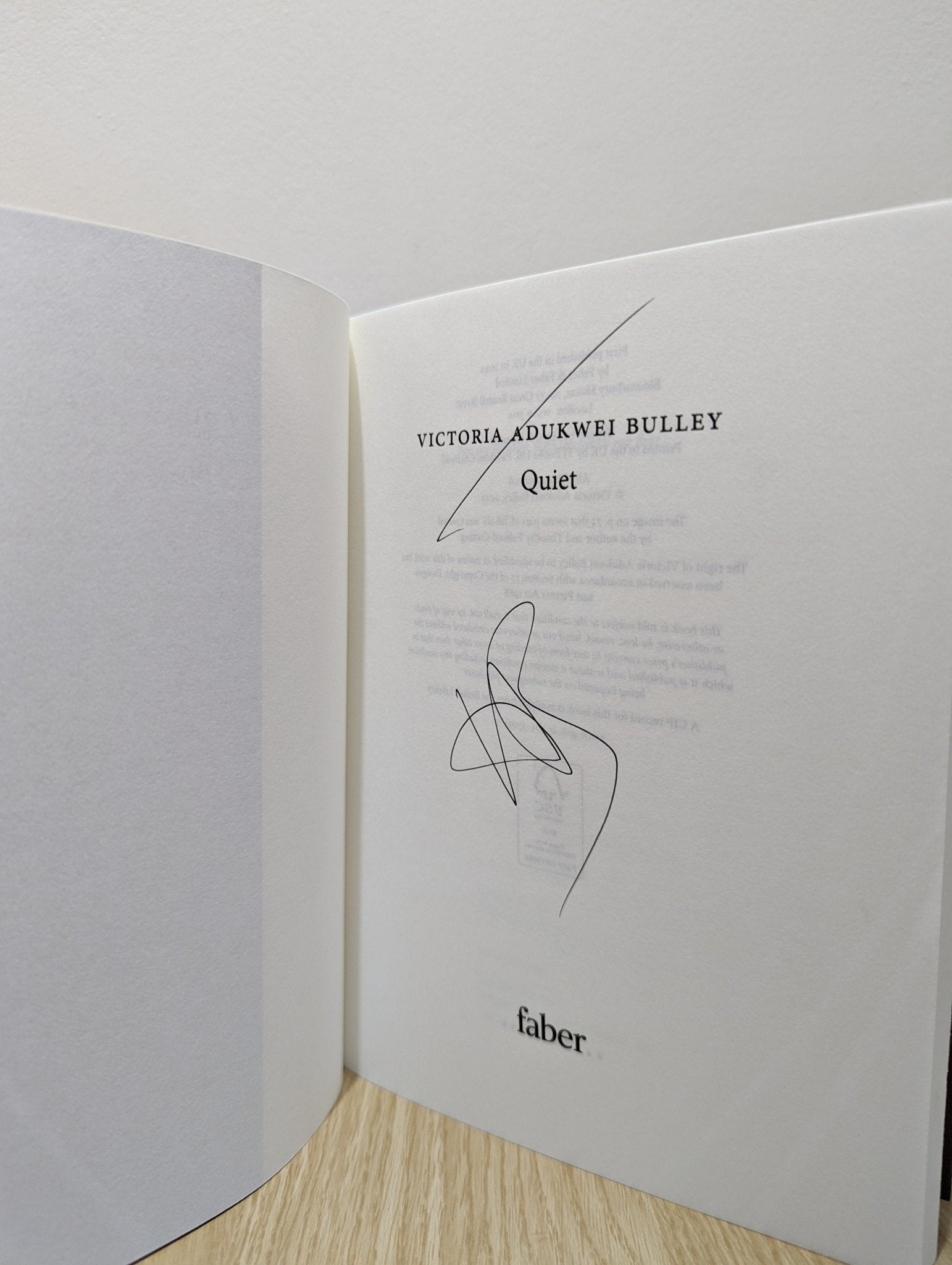 Quiet by Victoria Adukwei Bulley (Signed First Edition) - Fialta Books