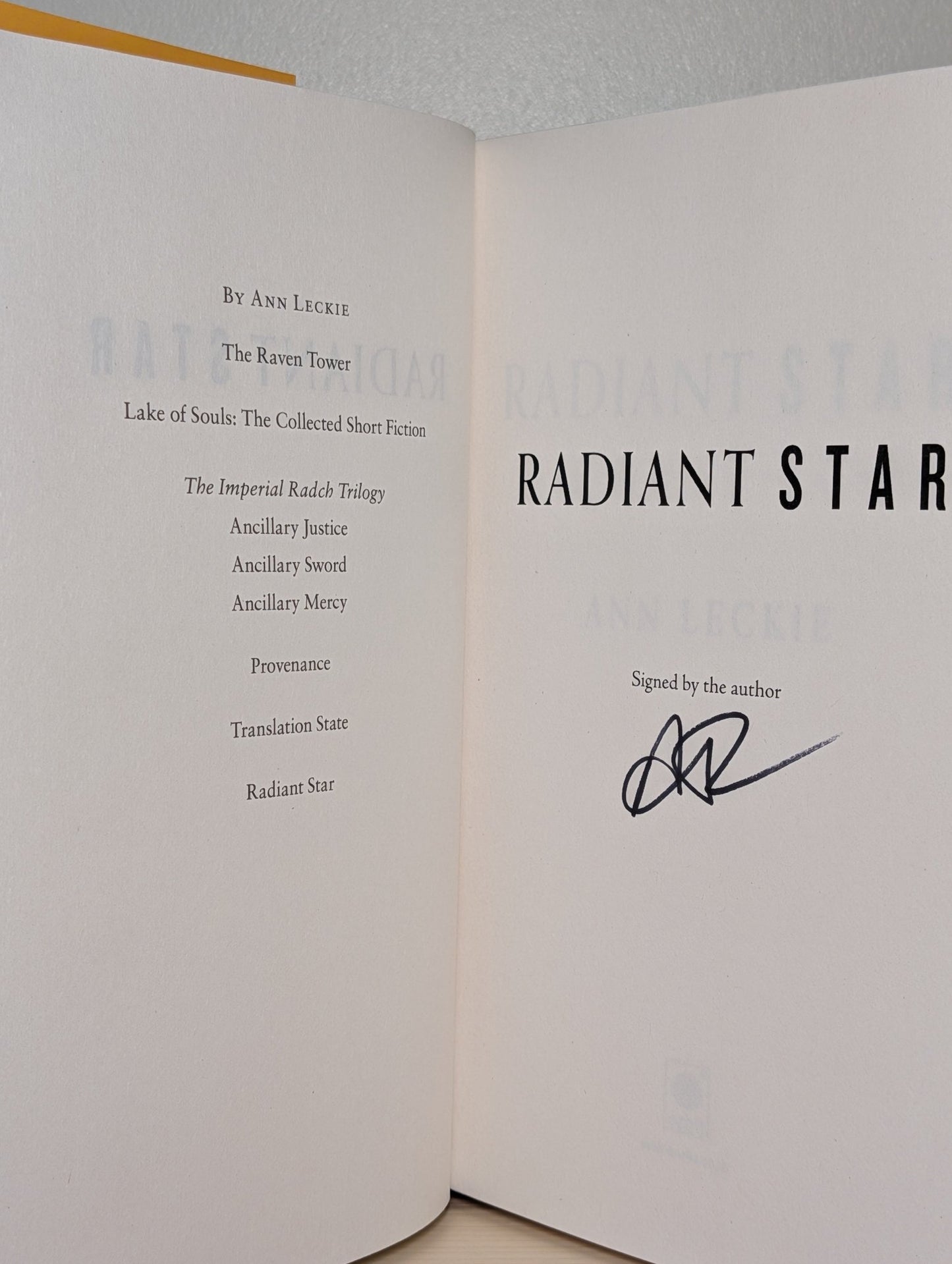 Radiant Star by Ann Leckie (Signed First Edition) - Fialta Books