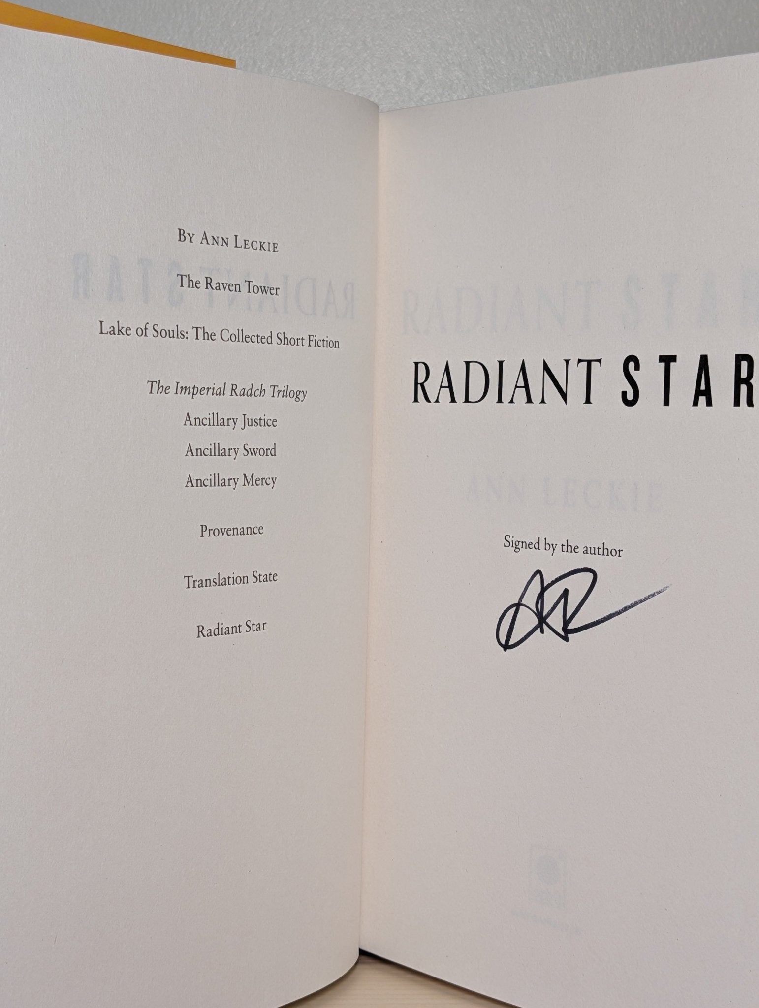 Radiant Star by Ann Leckie (Signed First Edition) - Fialta Books