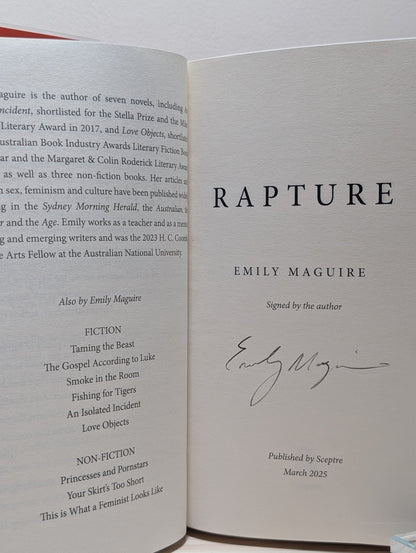 Rapture by Emily Maguire (Signed First Edition) - Fialta Books