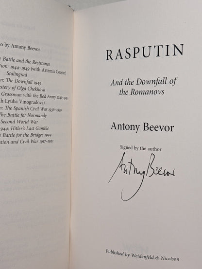 Rasputin: And the Downfall of the Romanovs by Antony Beevor (Signed First Edition) - Fialta Books