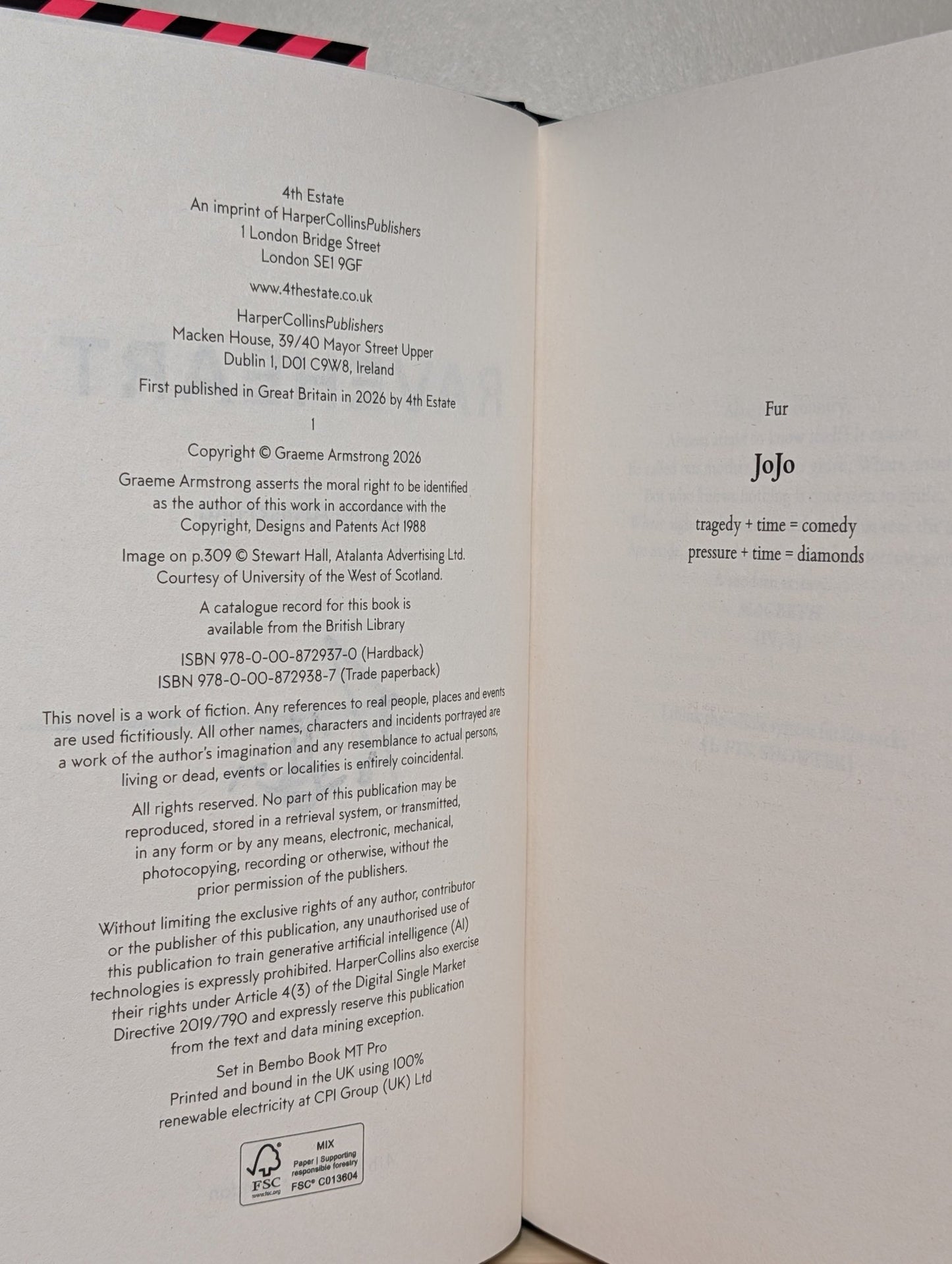 Raveheart by Graeme Armstrong (Signed First Edition) - Fialta Books