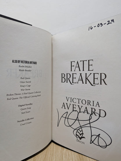 Realm Breaker; Blade Breaker; Fate Breaker by Victoria Aveyard (Signed First Edition Set) - Fialta Books