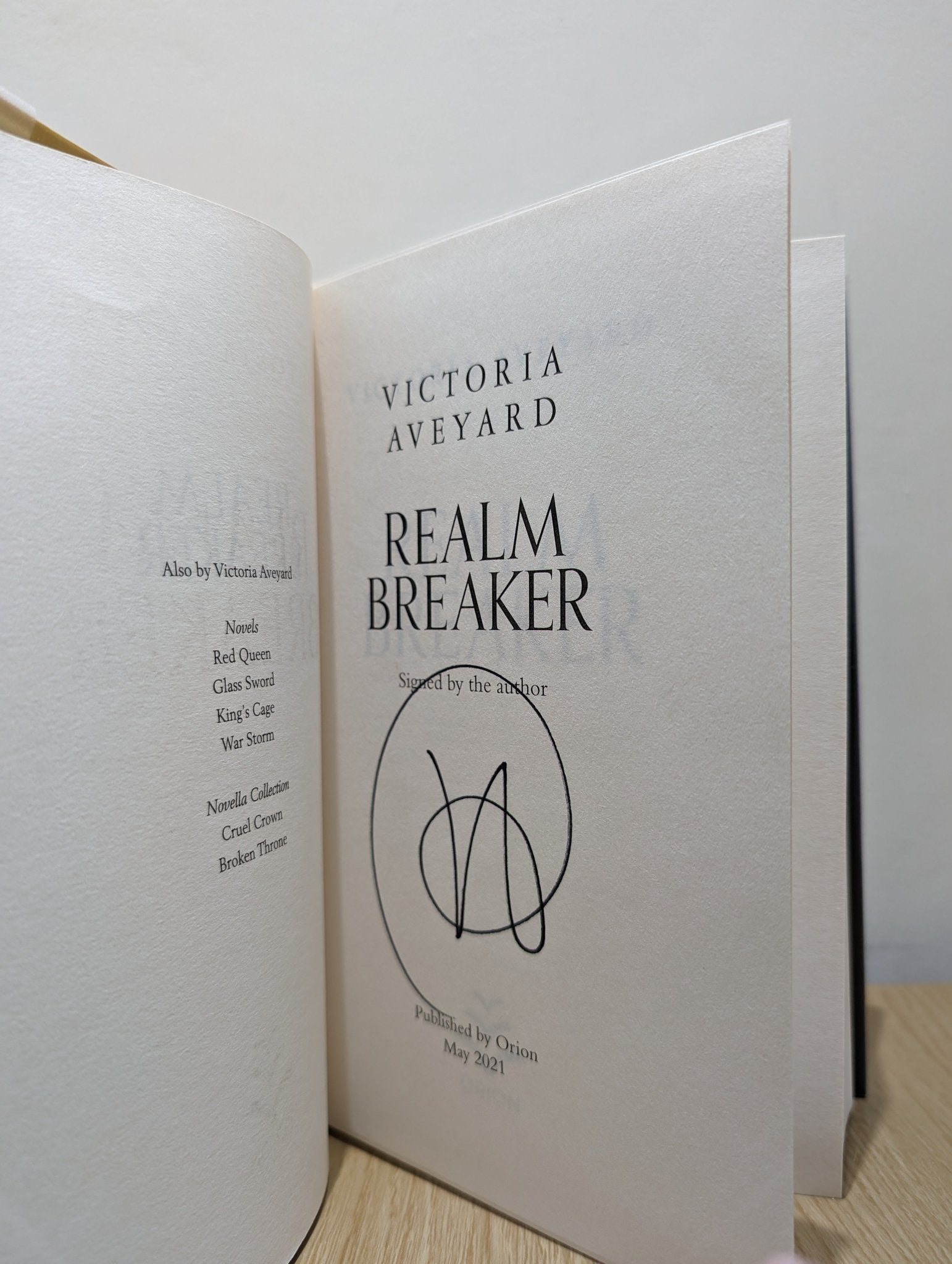 Realm Breaker; Blade Breaker; Fate Breaker by Victoria Aveyard (Signed First Edition Set) - Fialta Books