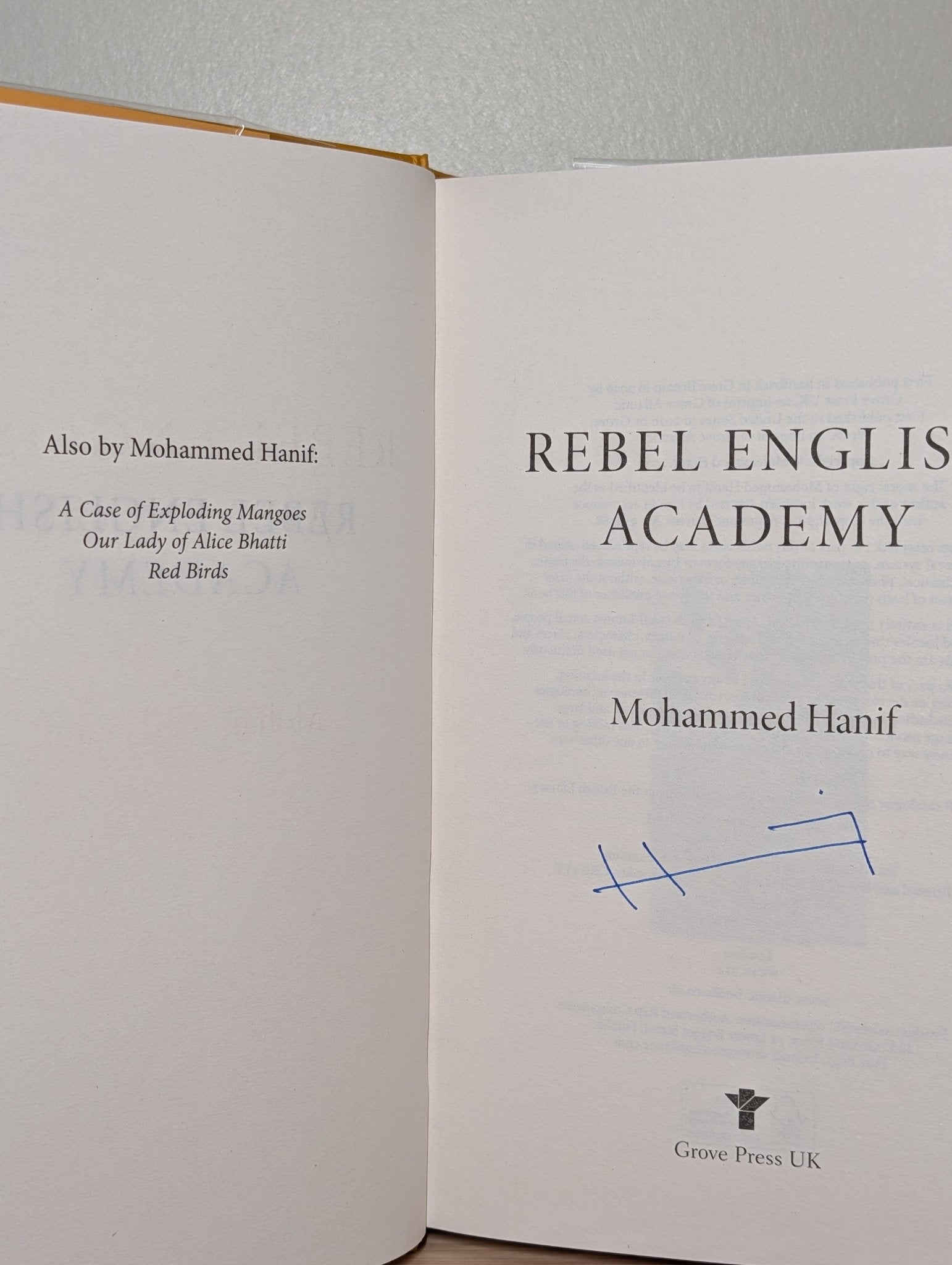 Rebel English Academy by Mohammed Hanif (Signed First Edition) - Fialta Books