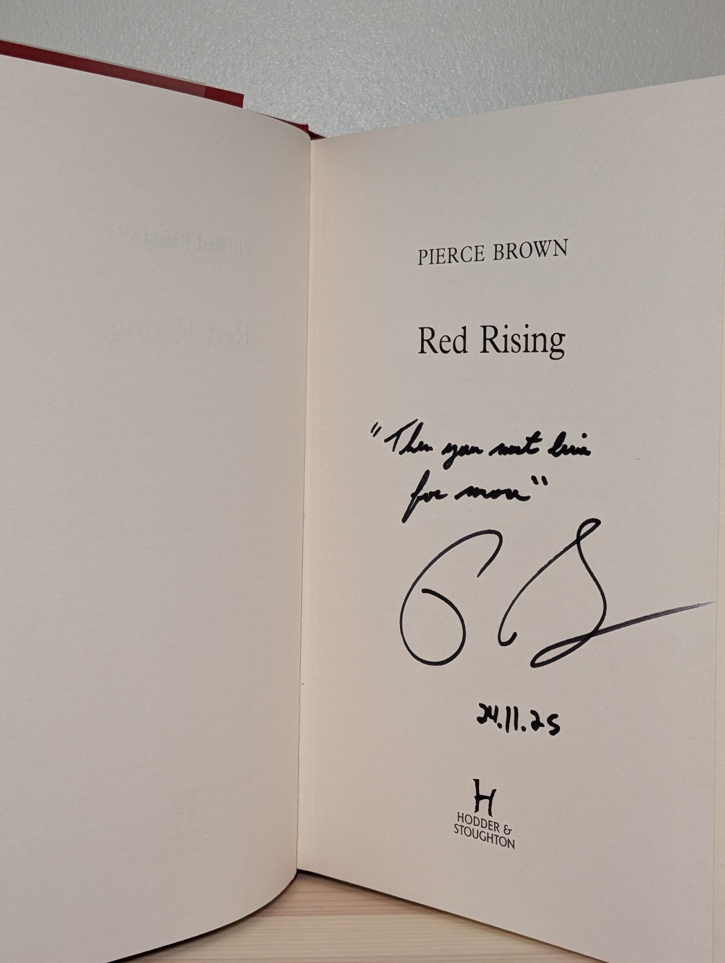 Red Rising by Pierce Brown (Signed Lined First Edition) - Fialta Books