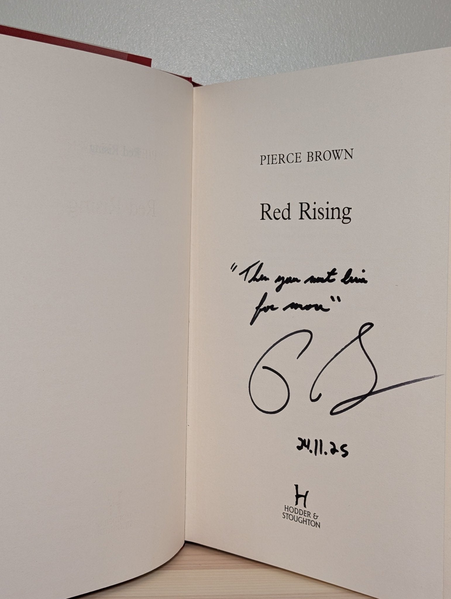 Red Rising by Pierce Brown (Signed Lined First Edition) - Fialta Books