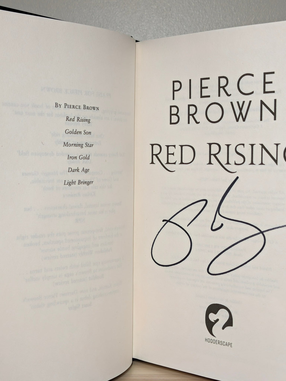 Red Rising by Pierce Brown (Signed New Hardback Edition) - Fialta Books