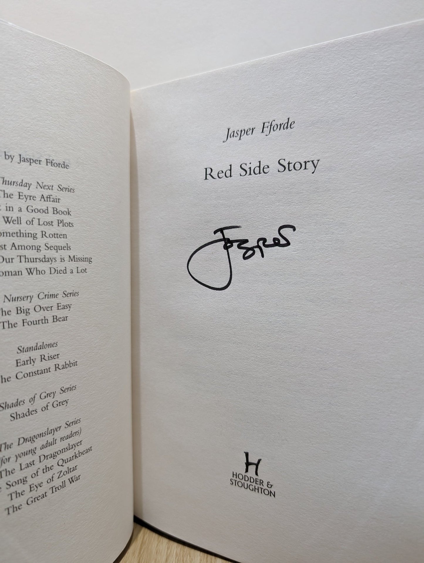 Red Side Story by Jasper Fforde (Signed First Edition) - Fialta Books