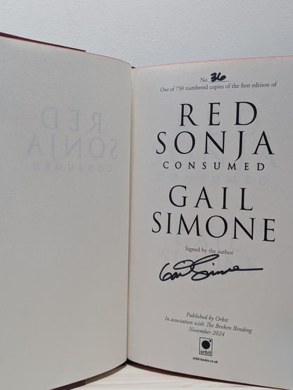 Red Sonja: Consumed by Gail Simone (Signed Numbered First Edition with sprayed edges) - Fialta Books