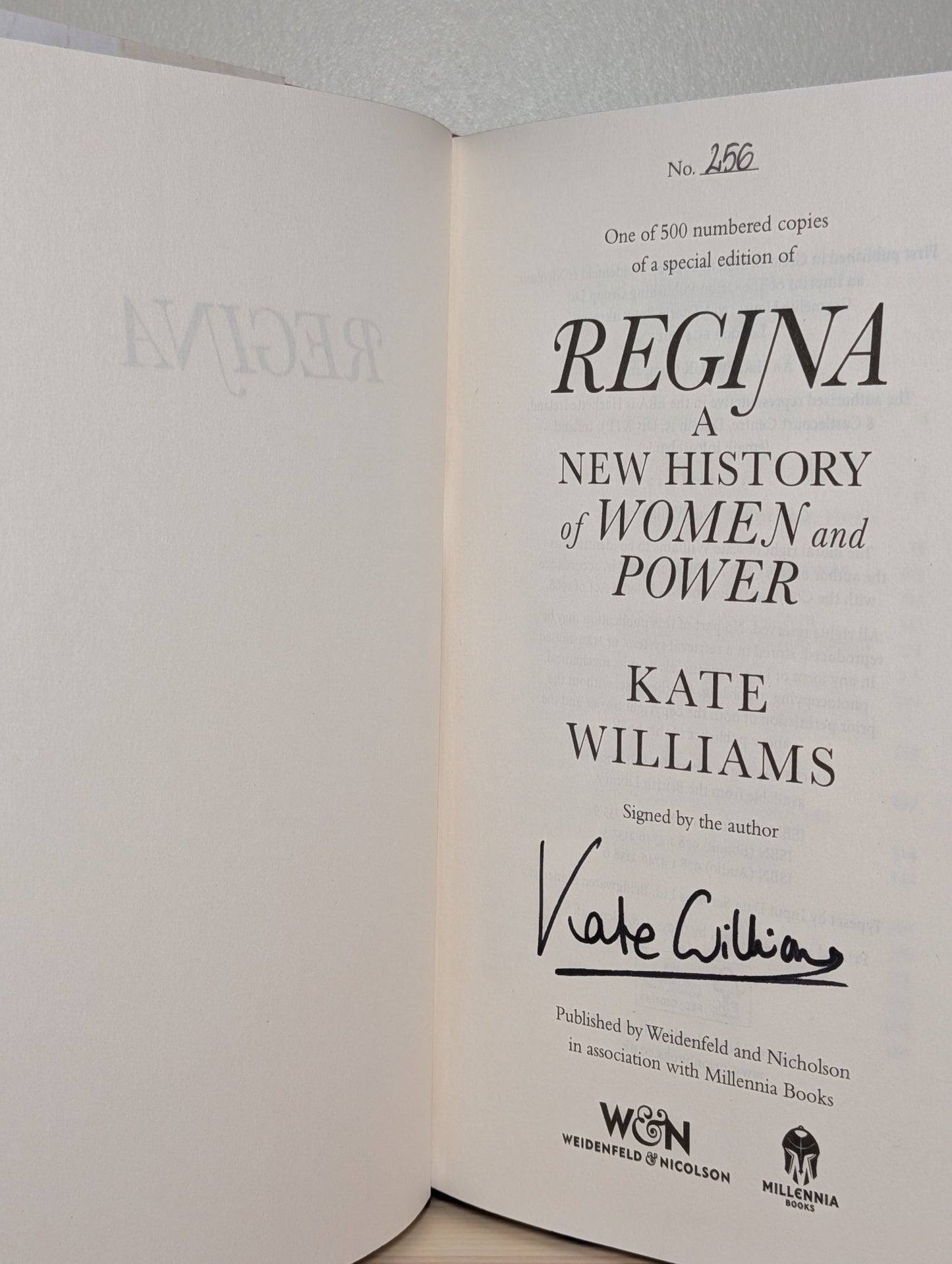 Regina by Kate Williams (Signed First Edition with sprayed edges) - Fialta Books