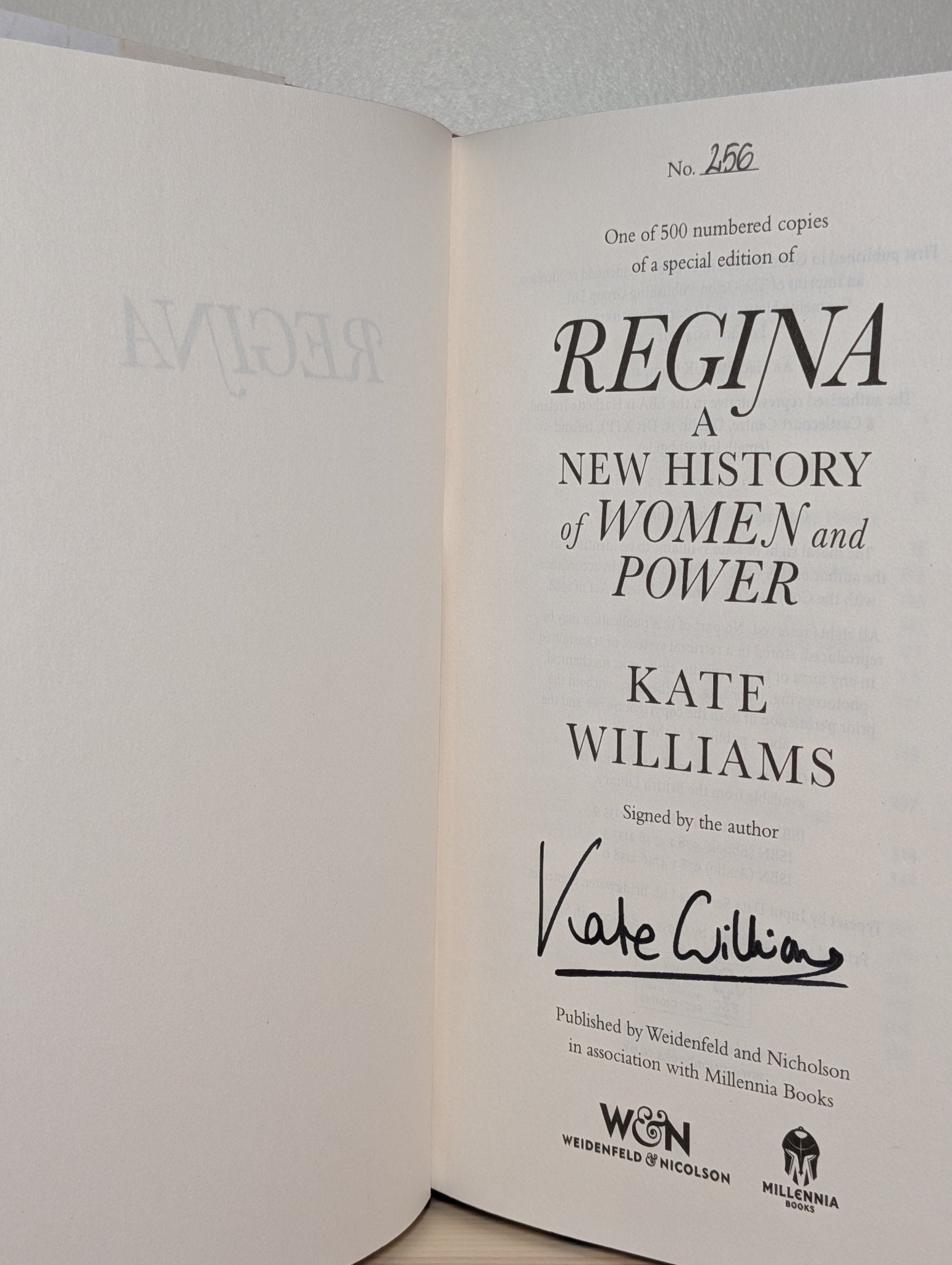 Regina by Kate Williams (Signed First Edition with sprayed edges) - Fialta Books
