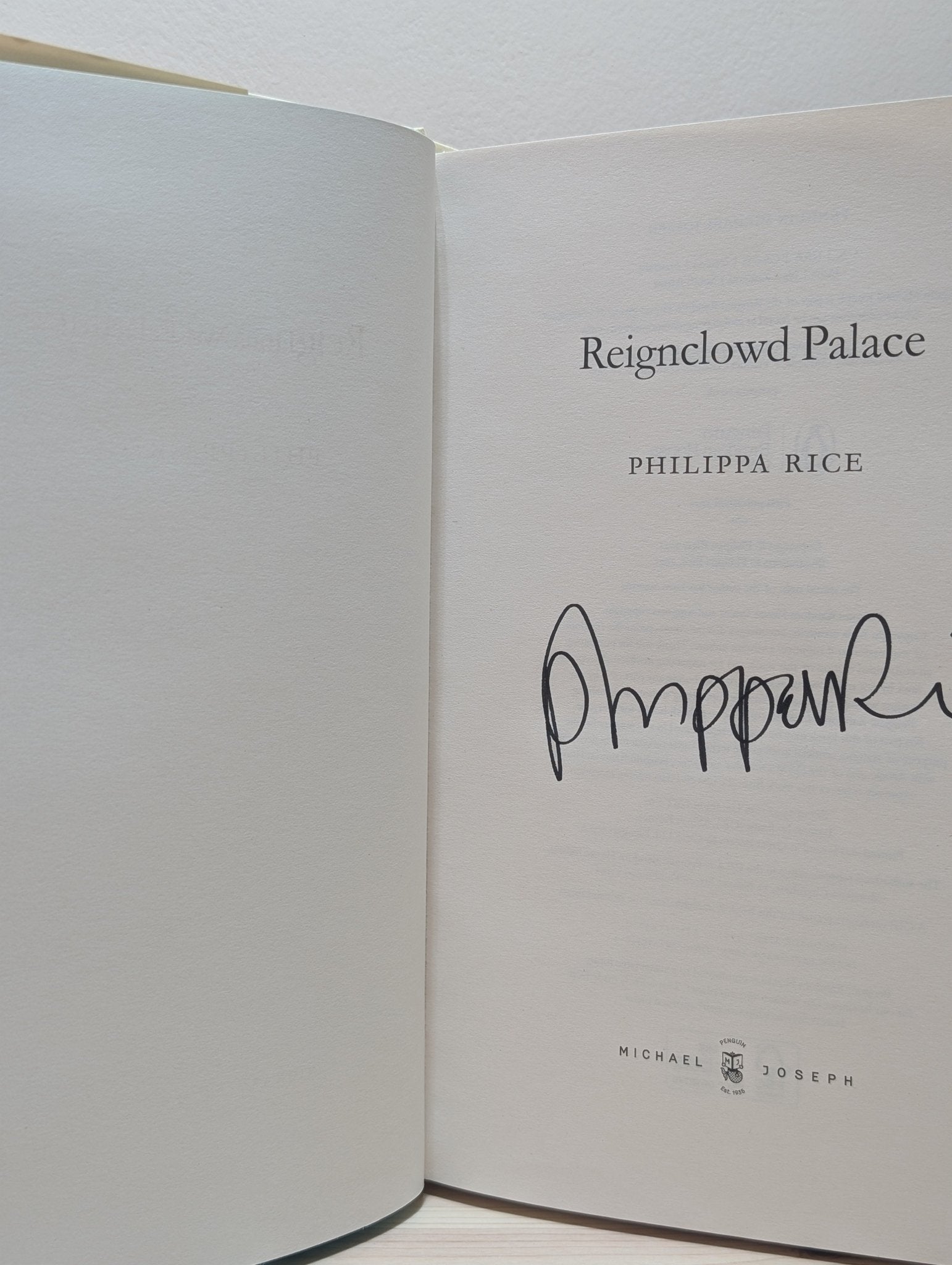 Reignclowd Palace by Philippa Rice (Signed First Edition) - Fialta Books
