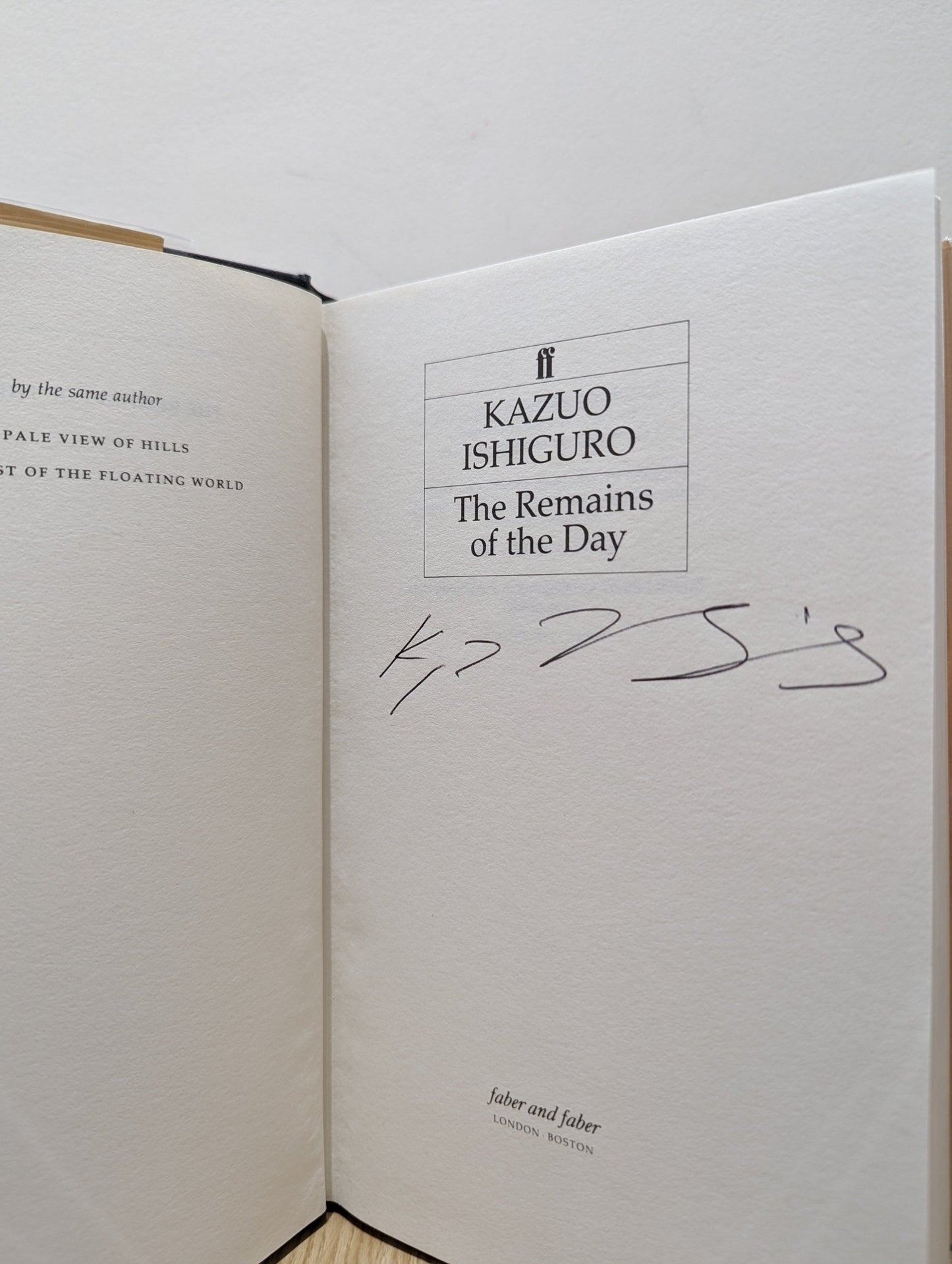 Remains of the Day by Kazuo Ishiguro (Signed First Edition) - Fialta Books