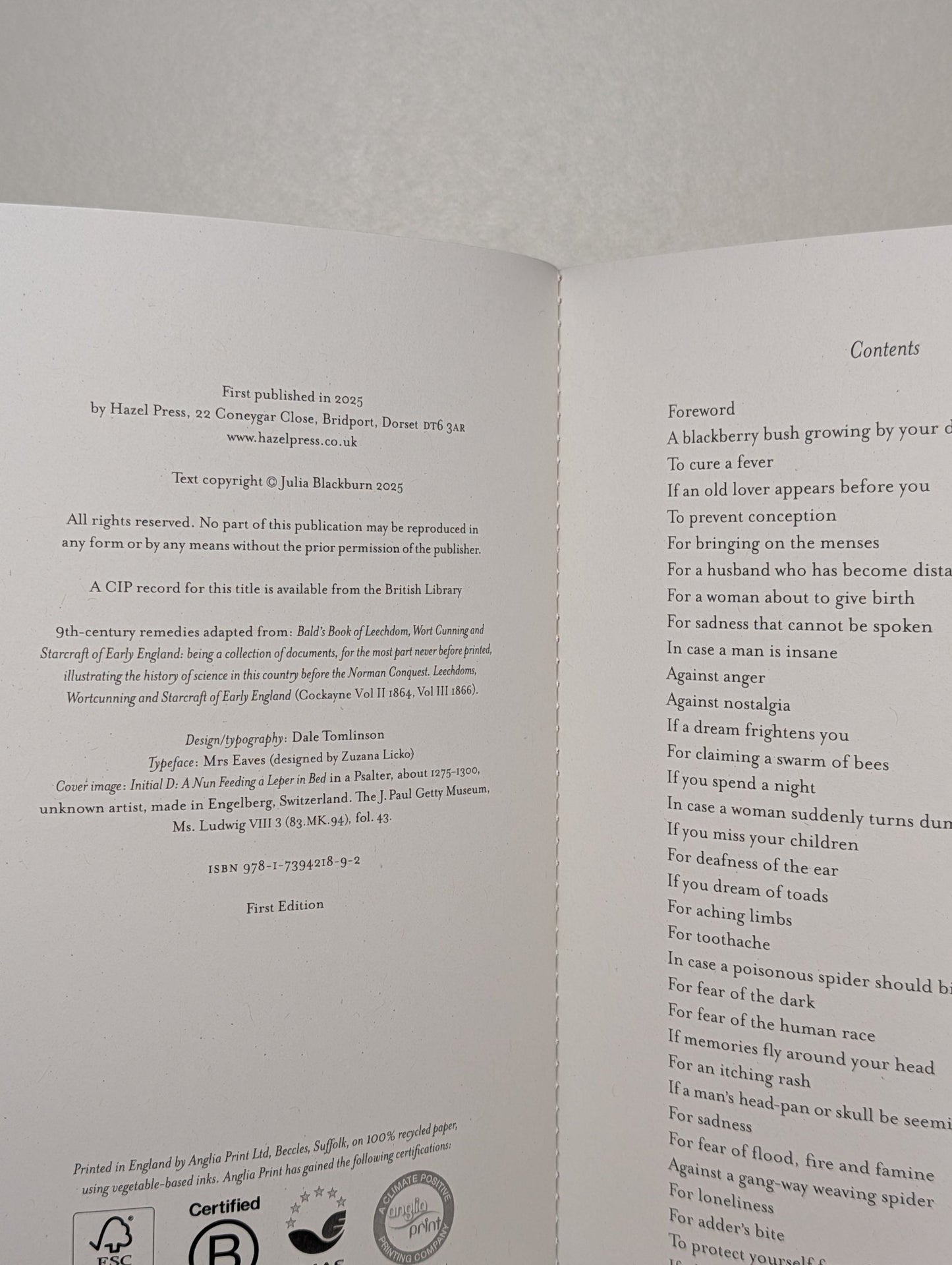 Remedies by Julia Blackburn (Signed First Edition) - Fialta Books