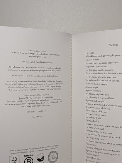 Remedies by Julia Blackburn (Signed First Edition) - Fialta Books