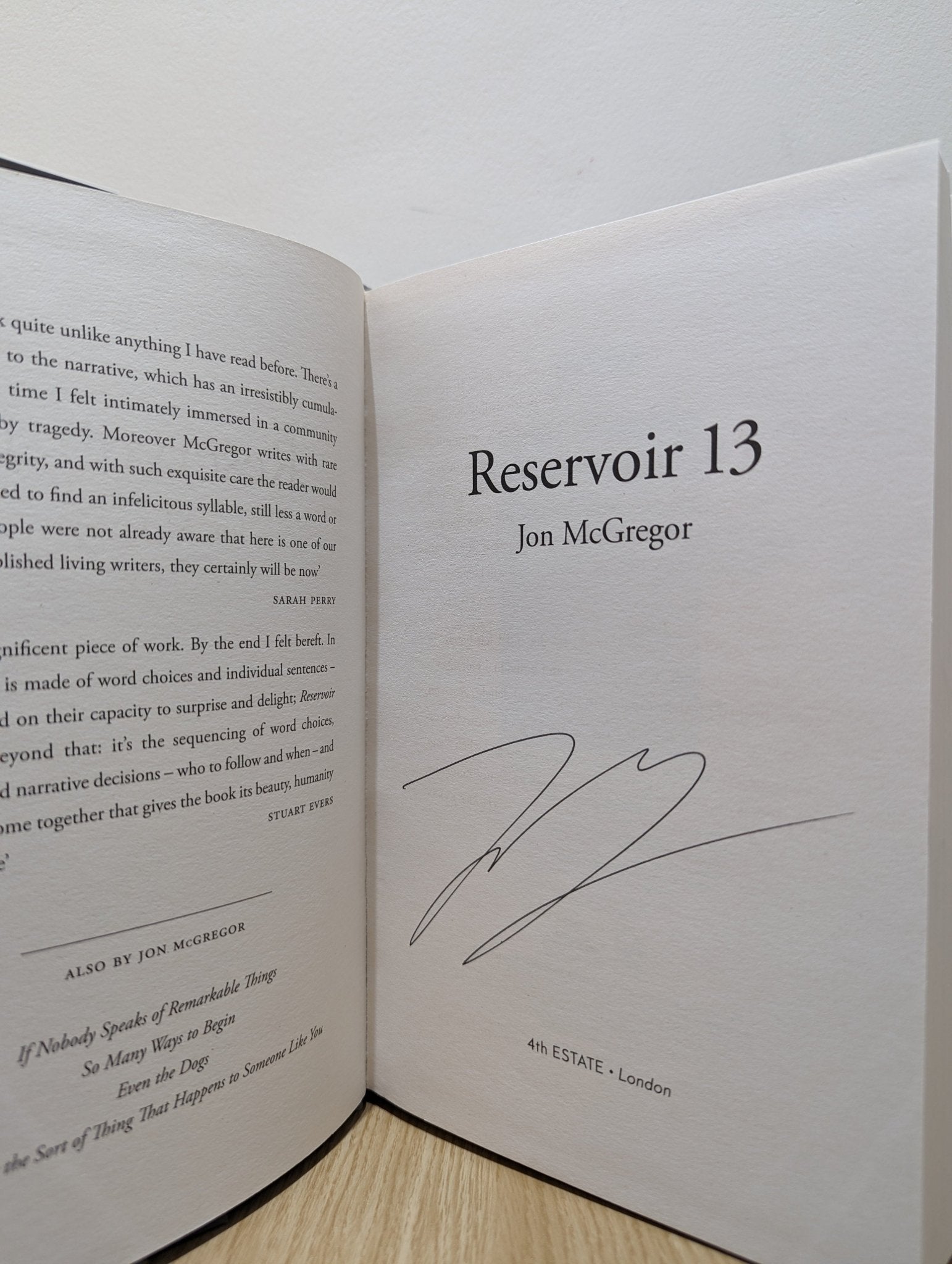 Reservoir 13 by Jon McGregor (Signed First Edition) - Fialta Books