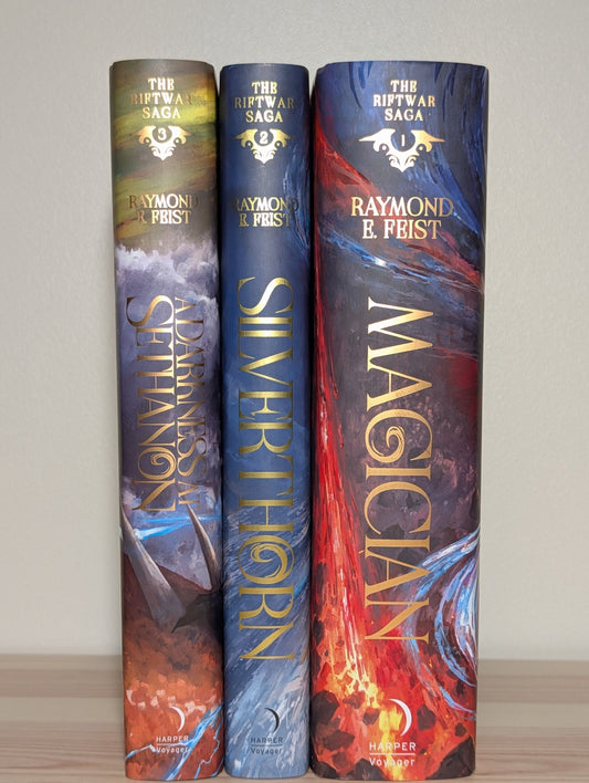 Riftwar Saga: Magician; Silverthorn; A Darkness at Sethanon by Raymond E. Feist (Signed Deluxe Edition with sprayed edges) - Fialta Books