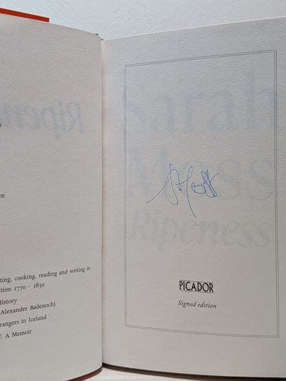 Ripeness by Sarah Moss (Signed First Edition) - Fialta Books