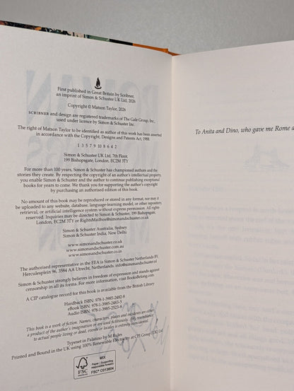 Roman Mornings by Matson Taylor (Signed First Edition with sprayed edges) - Fialta Books