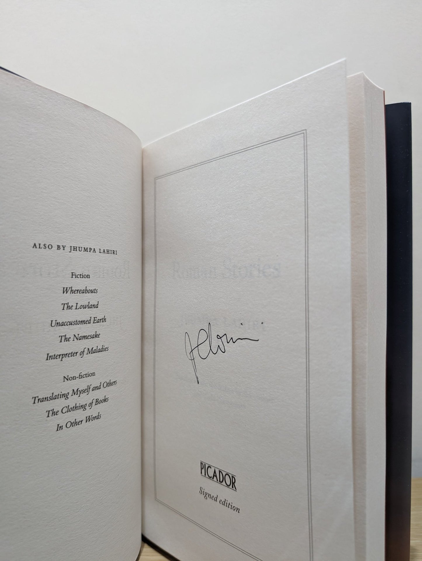 Roman Stories by Jhumpa Lahiri (Signed First Edition) - Fialta Books