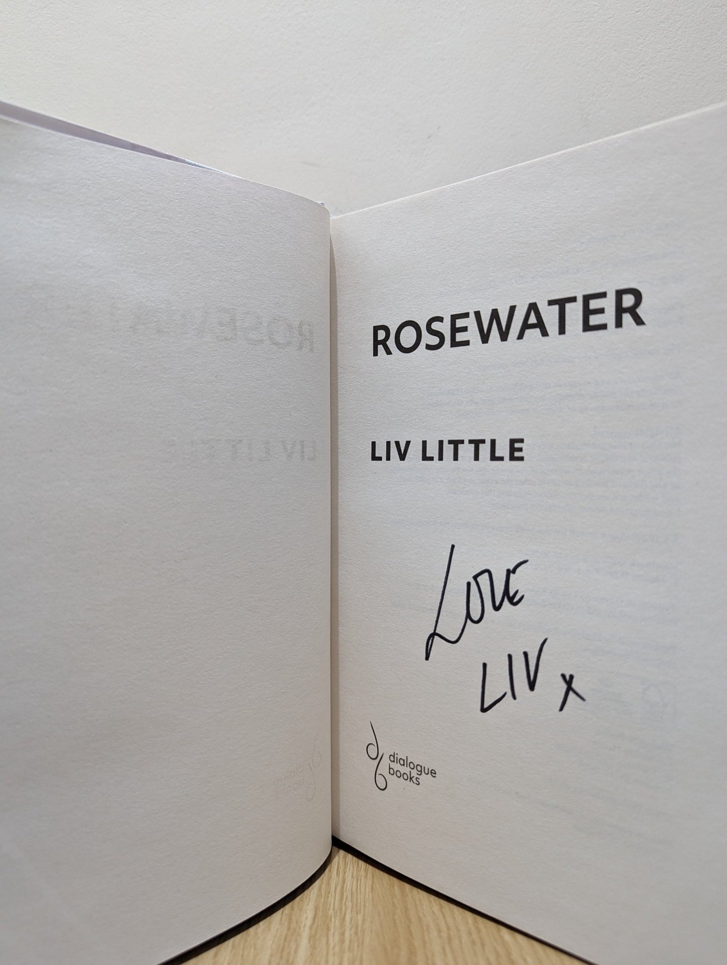 Rosewater by Liv Little (Signed First Edition) - Fialta Books