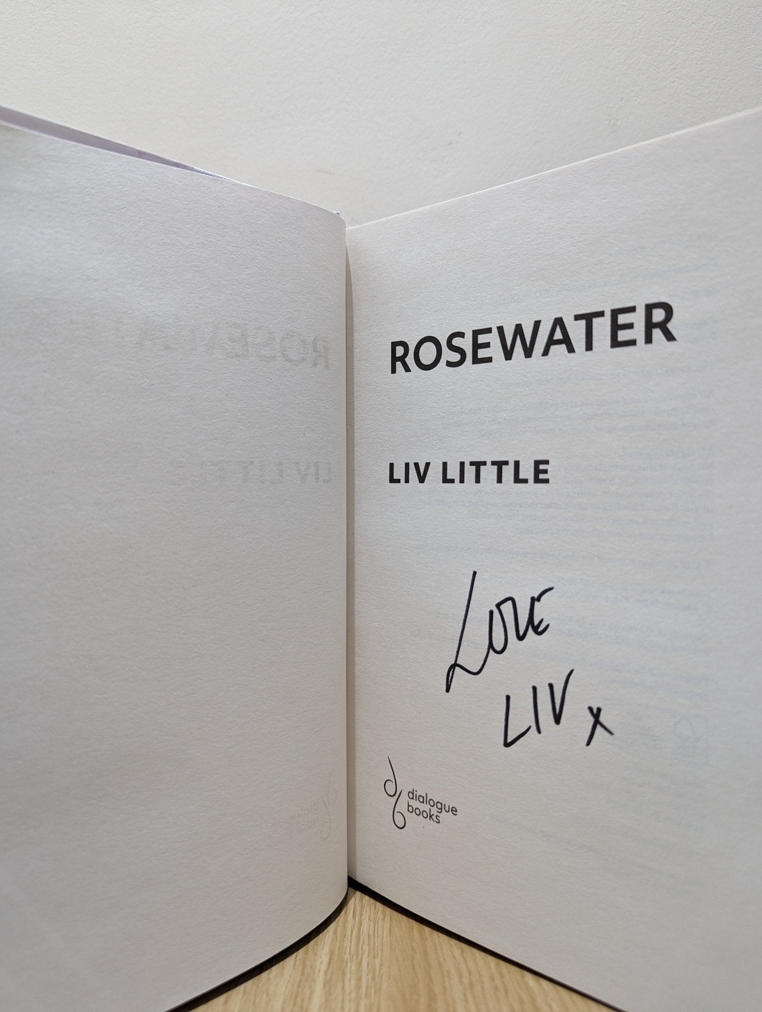 Rosewater by Liv Little (Signed First Edition) - Fialta Books