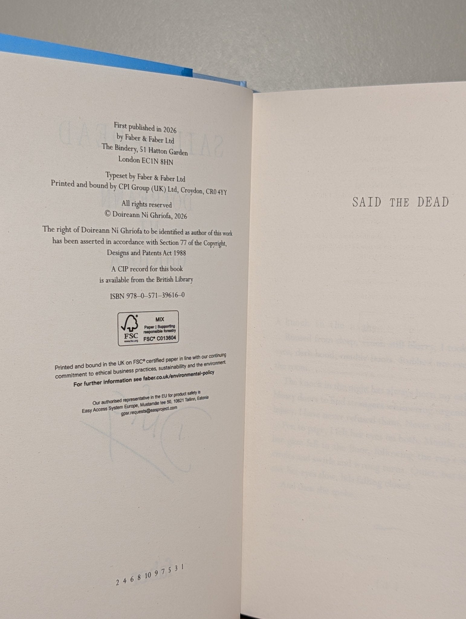 Said the Dead by Doireann Ni Ghriofa (Signed First Edition) - Fialta Books