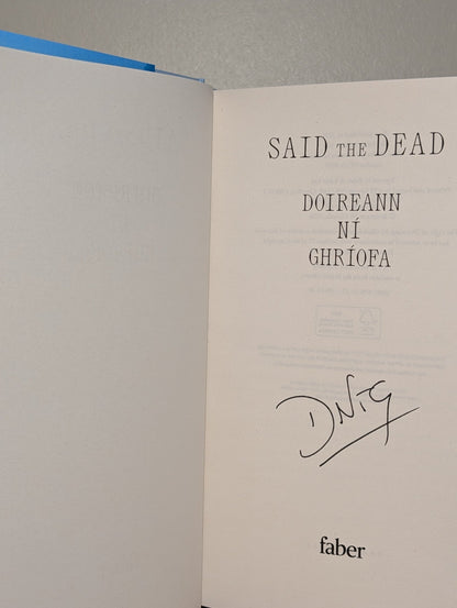 Said the Dead by Doireann Ni Ghriofa (Signed First Edition) - Fialta Books