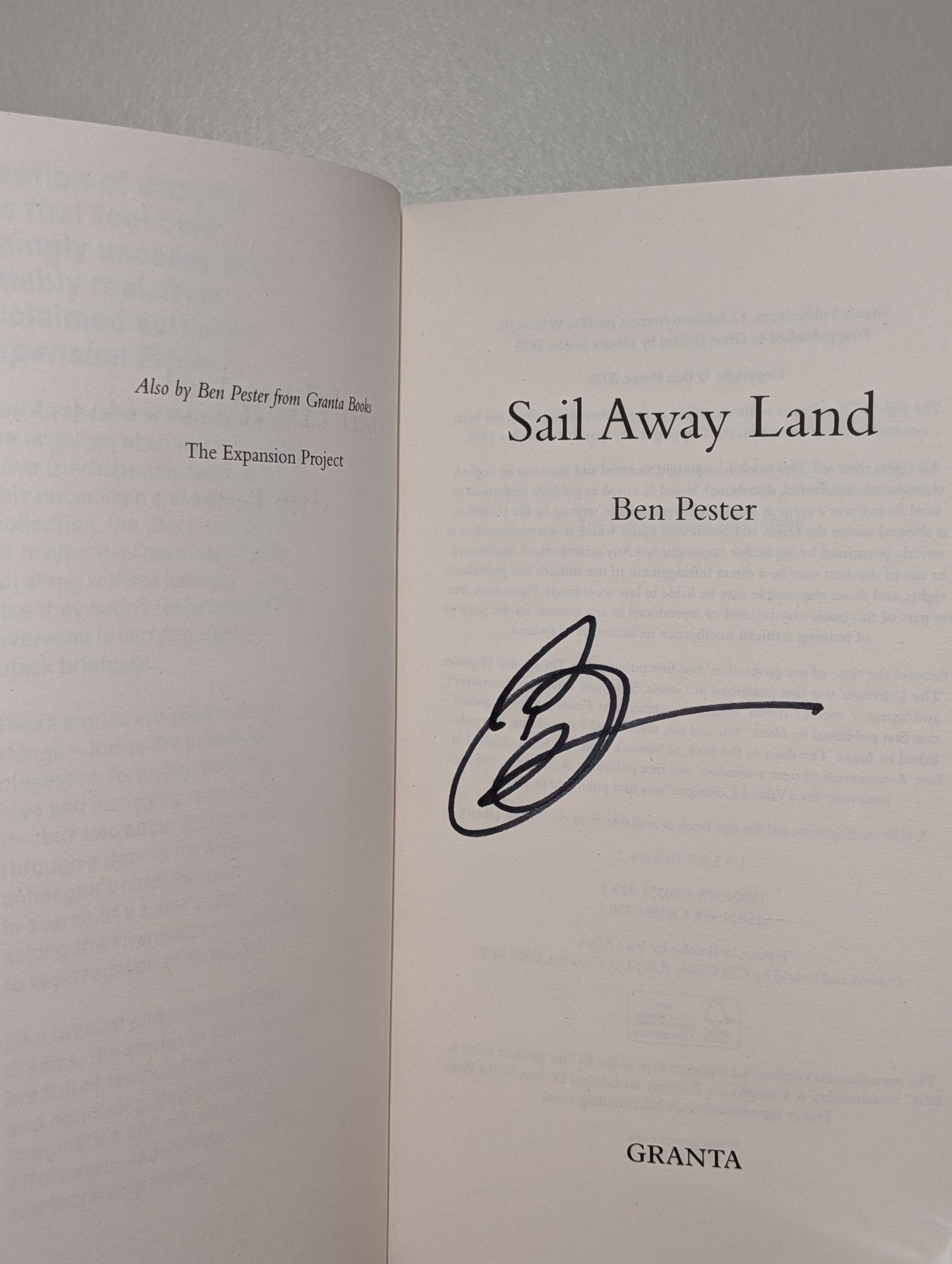 Sail Away Land by Ben Pester (Signed First Edition) - Fialta Books