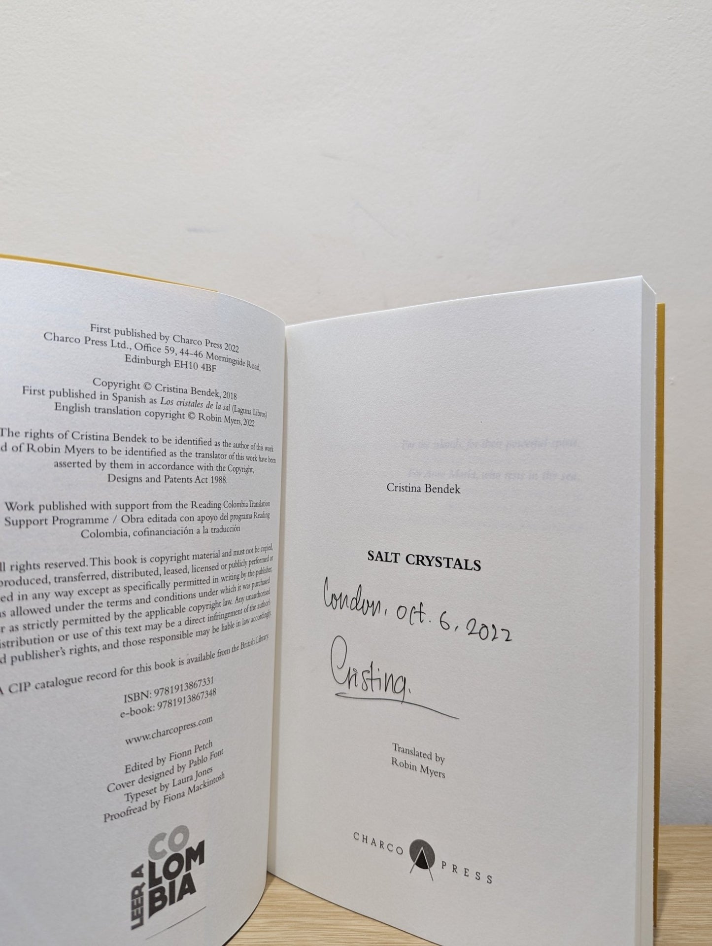 Salt Crystals by Cristina Bendek (Signed First Edition) - Fialta Books