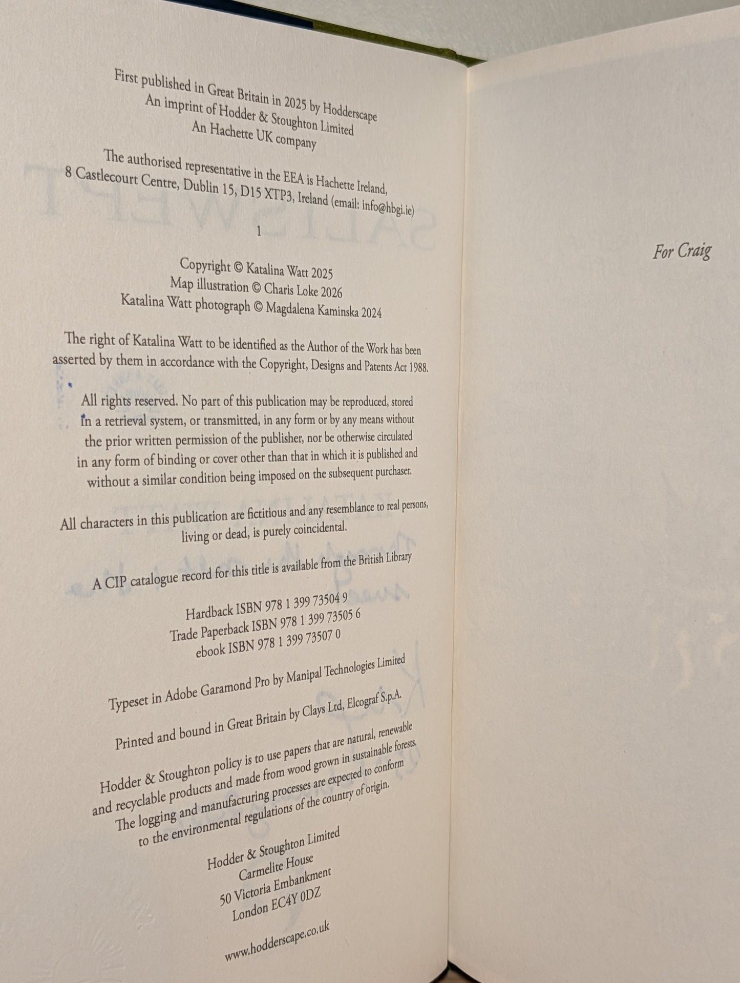 Saltswept by Katalina Watt (Signed Lined Dated First Edition) - Fialta Books