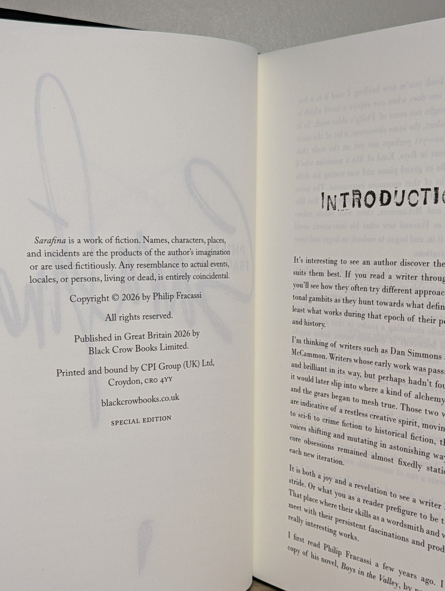 Sarafina by Philip Fracassi (Signed Deluxe Edition with sprayed edges) - Fialta Books