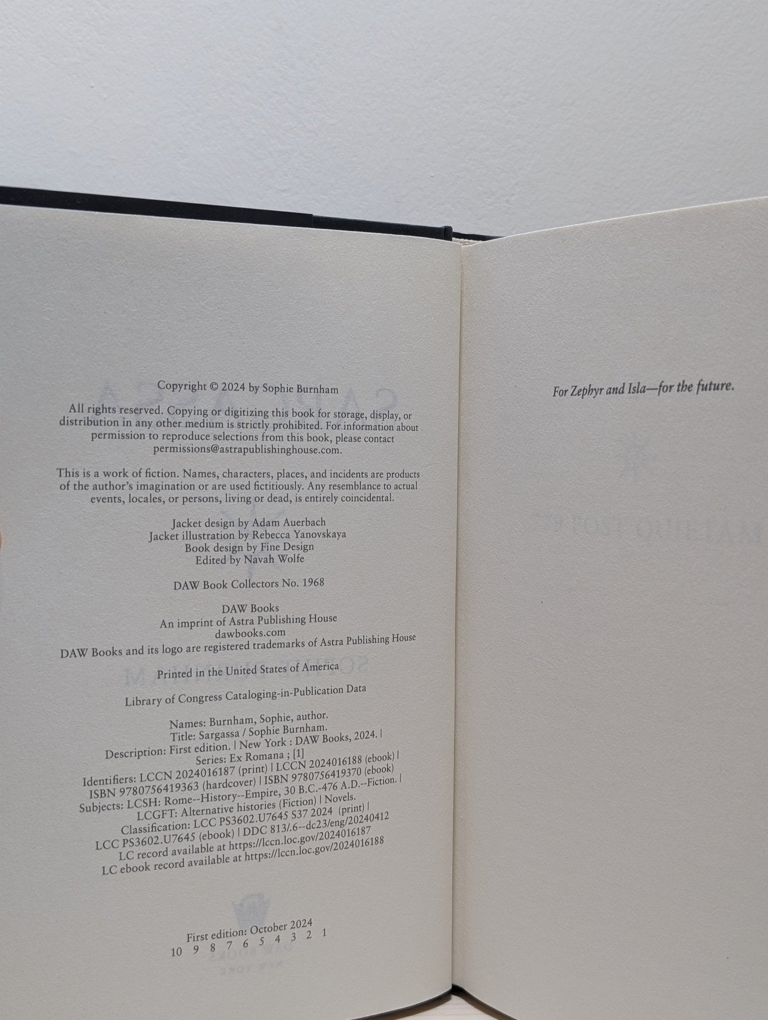 Sargassa: Ex Romana book one by Sophie Burnham (First Edition) - Fialta Books