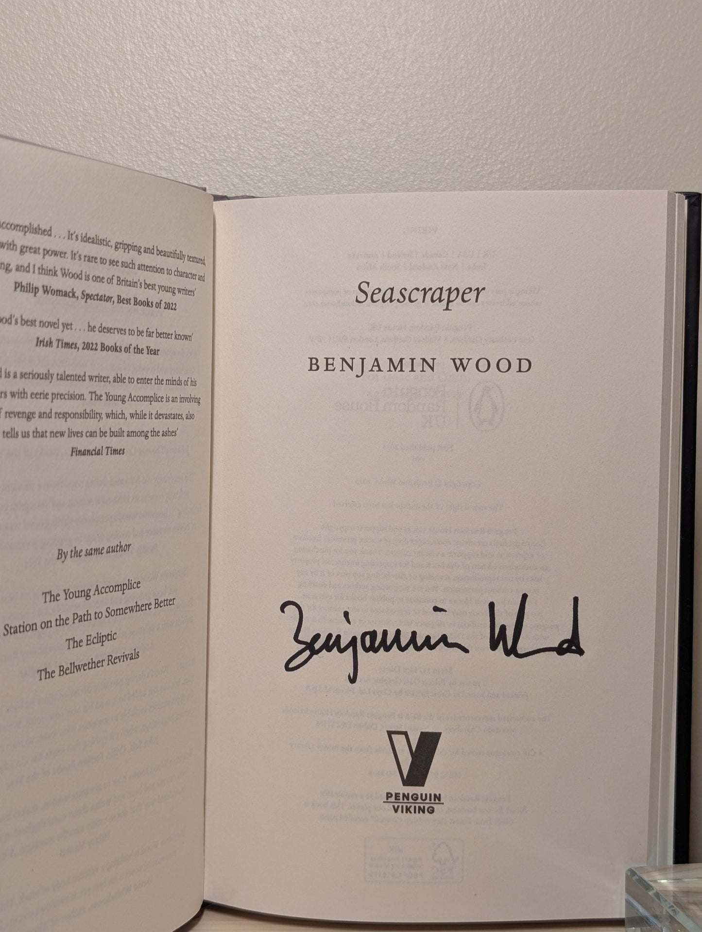 Seascraper by Benjamin Wood (Signed Indie Edition) - Fialta Books
