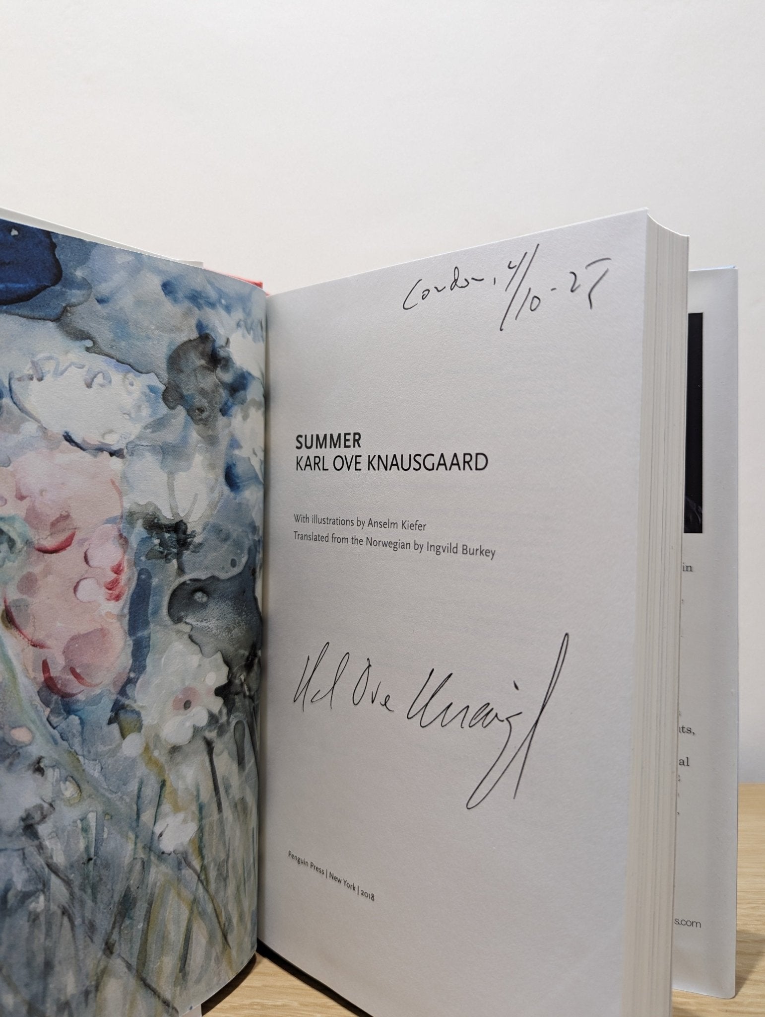 Seasons Quartet: Spring, Summer, Autumn, Winter by Karl Ove Knausgaard (Signed Dated Located Set) - Fialta Books