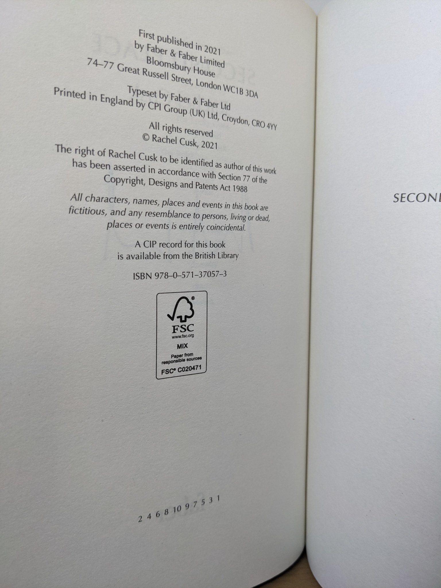 Second Place by Rachel Cusk (Signed First Edition) - Fialta Books