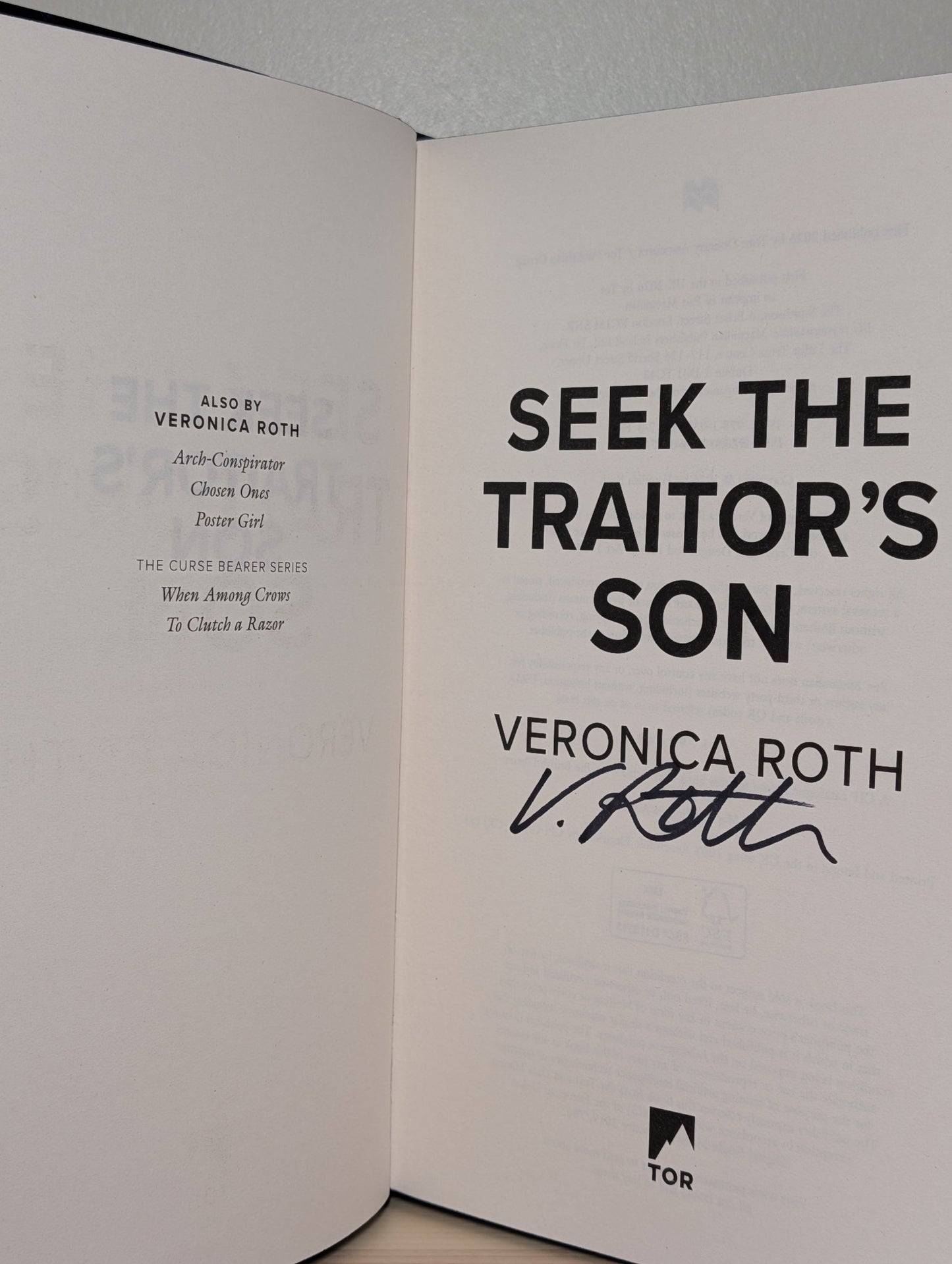 Seek The Traitor's Son by Veronica Roth (Signed First Edition with sprayed edges) - Fialta Books
