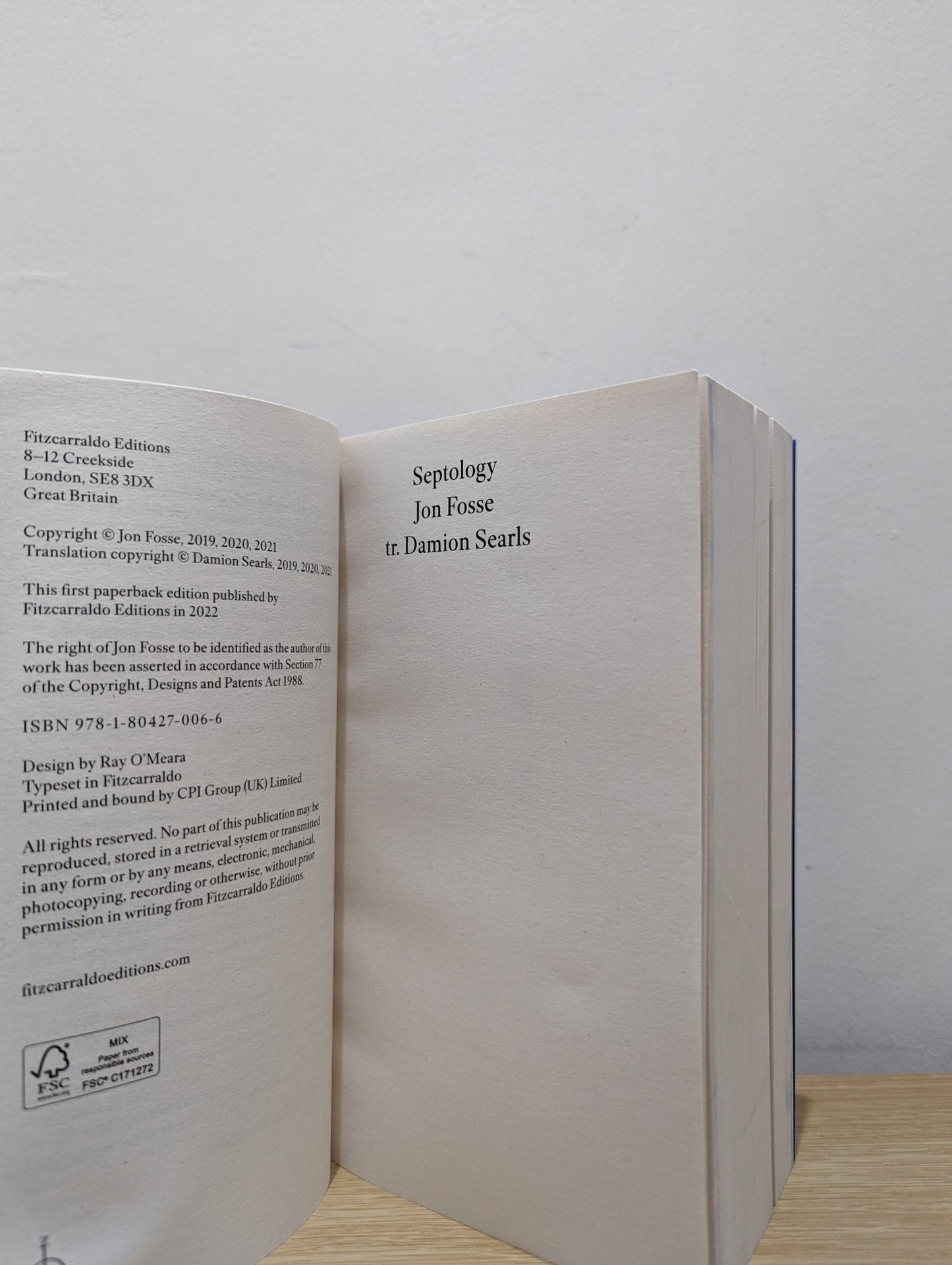 Septology, I - VII by Jon Fosse (Signed Paperback Edition) - Fialta Books