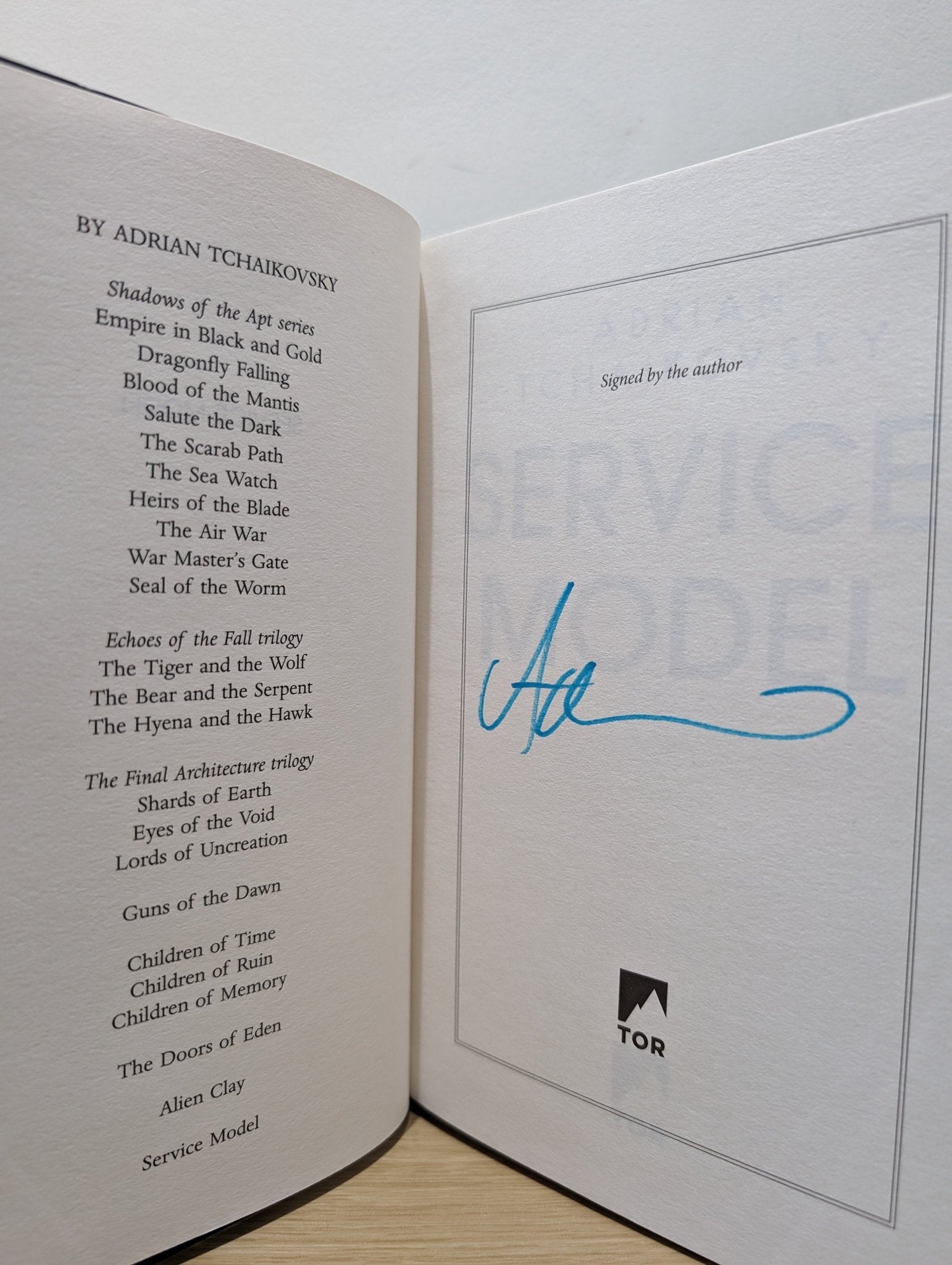 Service Model by Adrian Tchaikovsky (Signed First Edition) - Fialta Books