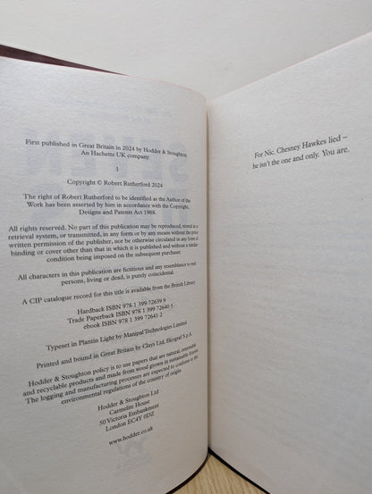 Seven Days by Robert Rutherford (Signed Numbered First Edition with sprayed edges) - Fialta Books