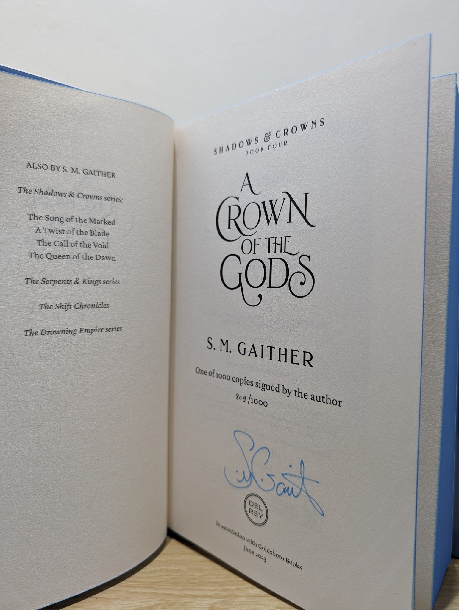 Shadows and Crowns Series by S.M. Gaither (Signed Numbered Set with sprayed edges) - Fialta Books